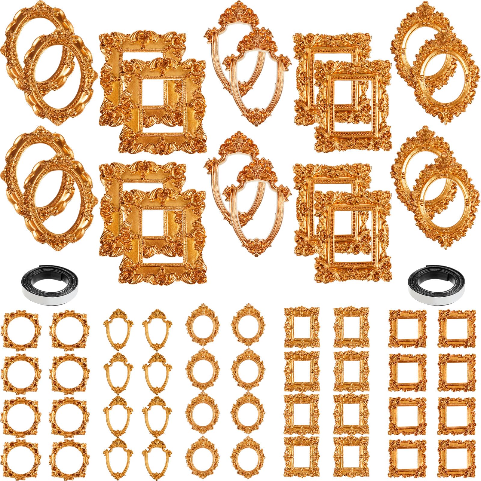 Amazon.com - Teenyyou 60 Pcs Mini Gold Picture Frames with