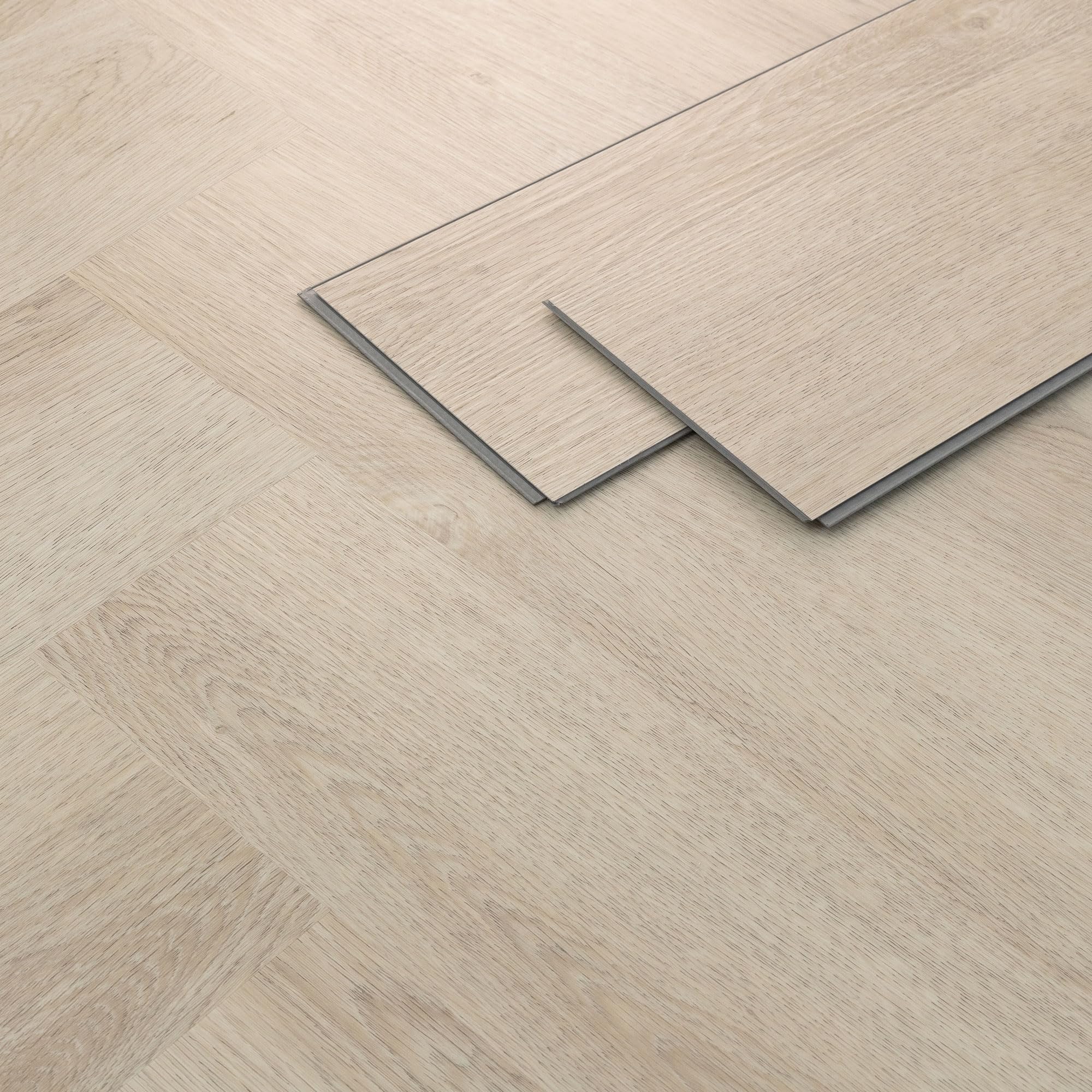 ML-​Design Pavimento in PVC Deluxe Vinile a Click Rovere Chiaro Spina di Pesce 61x12,​8x4,​2mm 7,​8m² 100 Listoni Marrone Aspetto Legno Antiscivolo Impermeabile Classe di Utilizzo 34 Facile da Installare