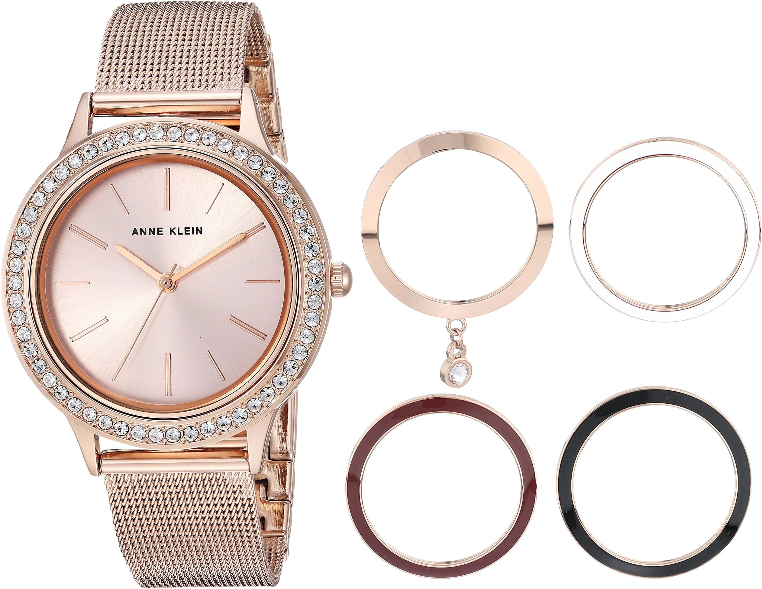 Women's Crystal Accented Watch and Interchangeable Bezel Set