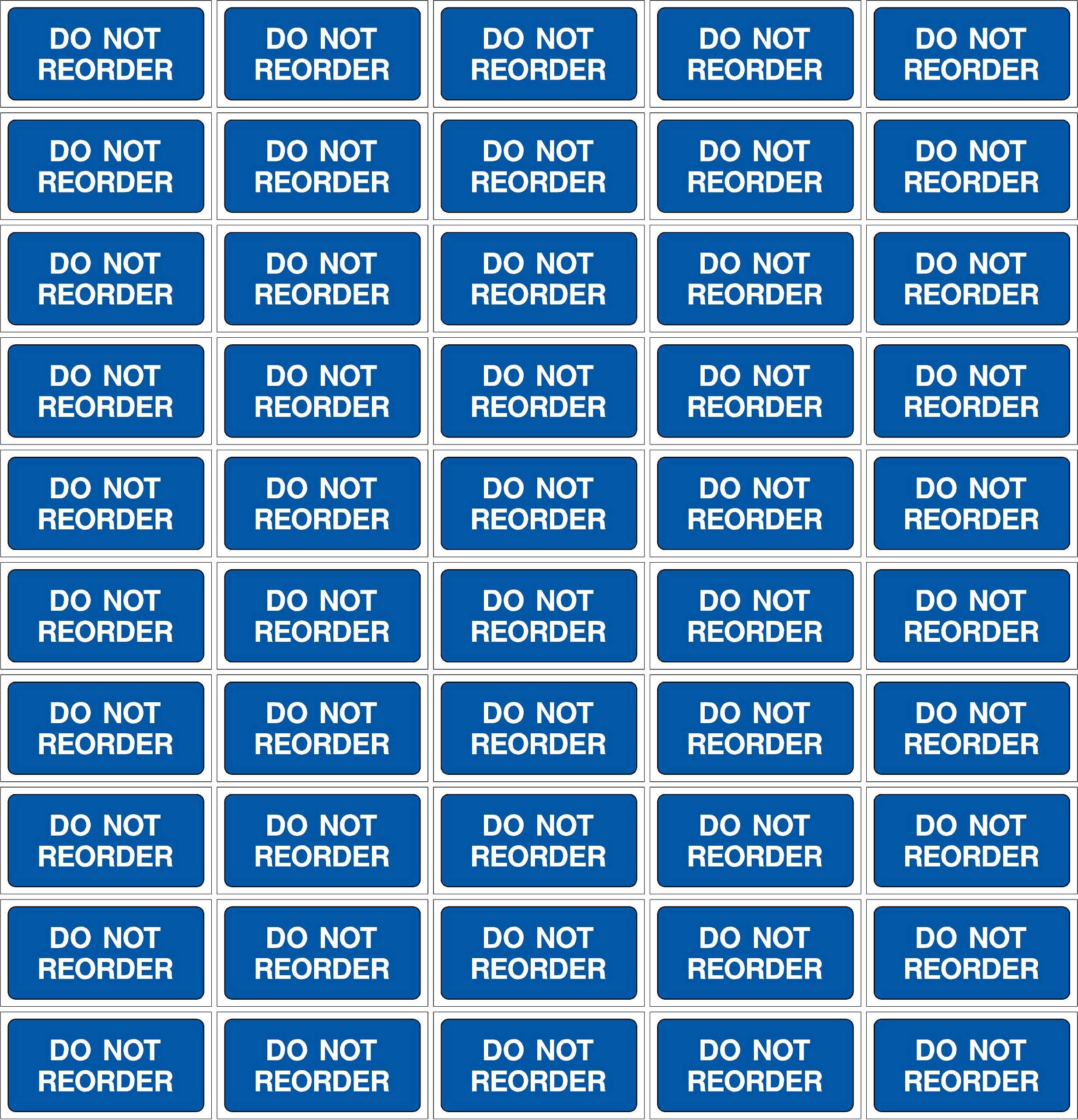 Quality control labels Do not reorder - 50 Stickers 40mm x 20mm