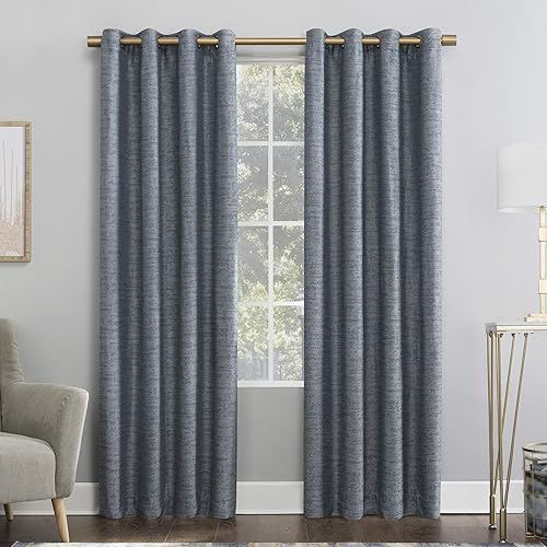 Scott Living Sinatra - Cortina con ojales 100 opaca 520 x 839in color azul