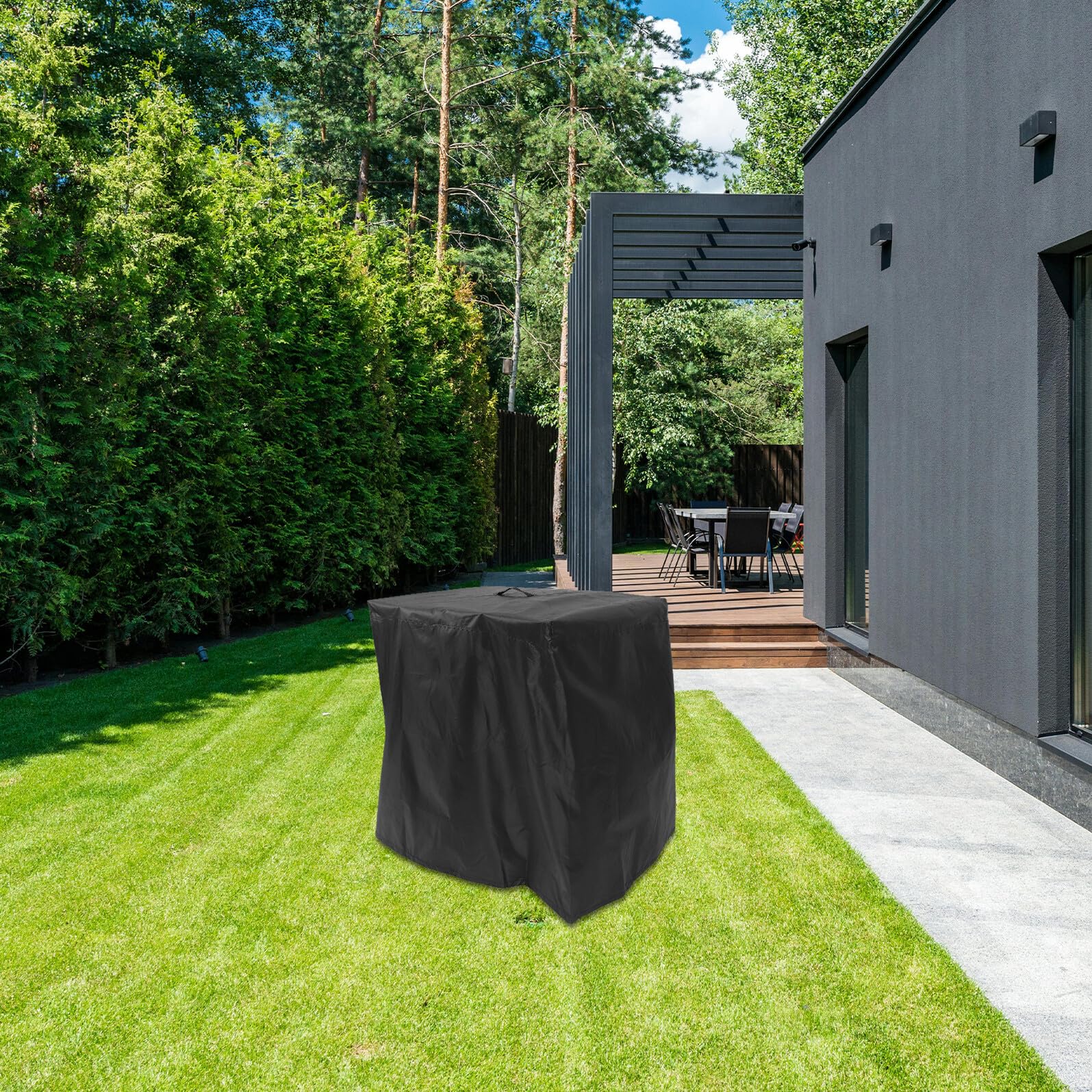 Veemoon Cubierta de Bomba de Filtro para Piscina, Resistente Intemperie y Transpirable, Fácil Instalación para Jardines y Piscinas Exteriores