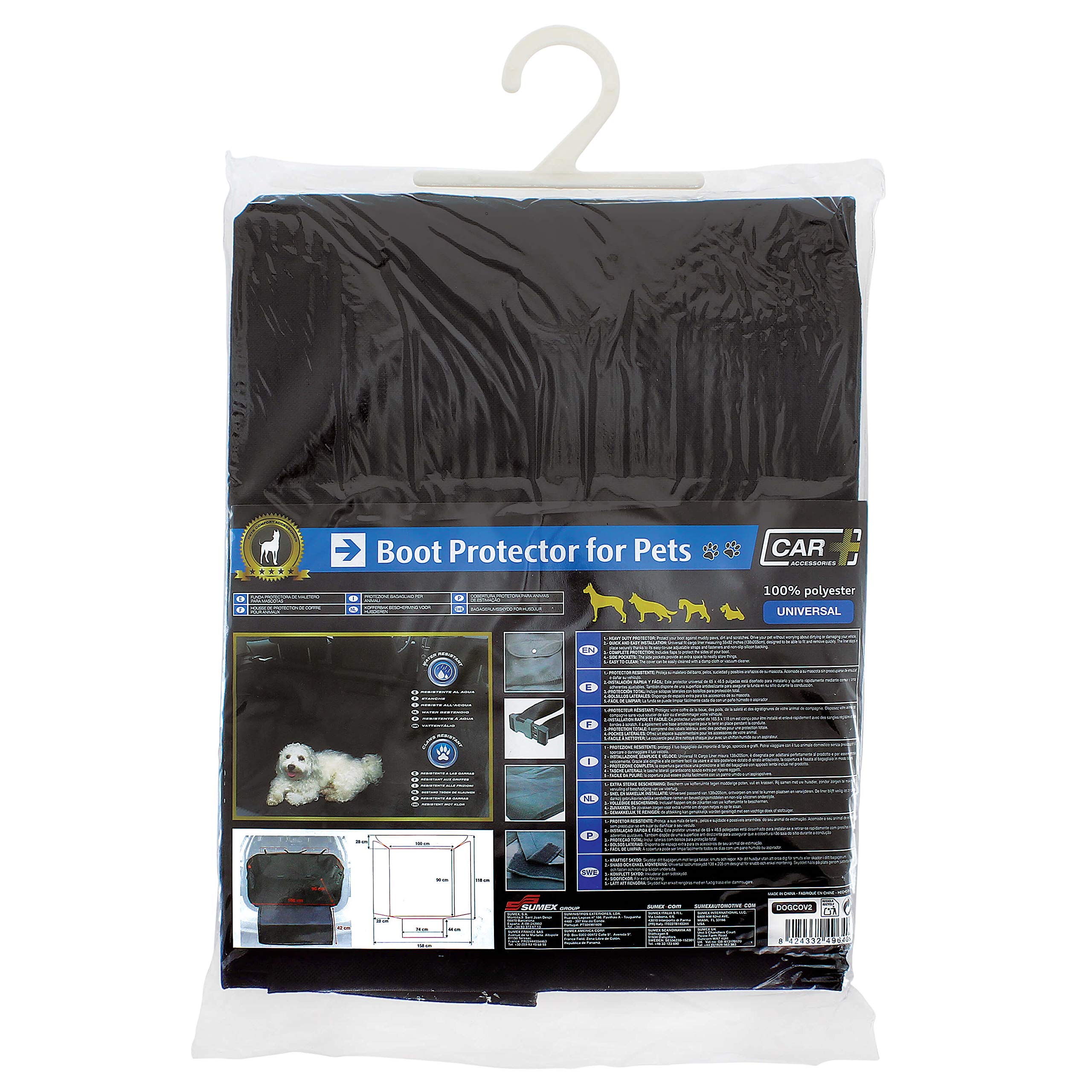 CAR+ DOGCOV2 Boot Protection Foldable Cover for Pets 100 cm Length x 90 cm Width, Black - Image 2
