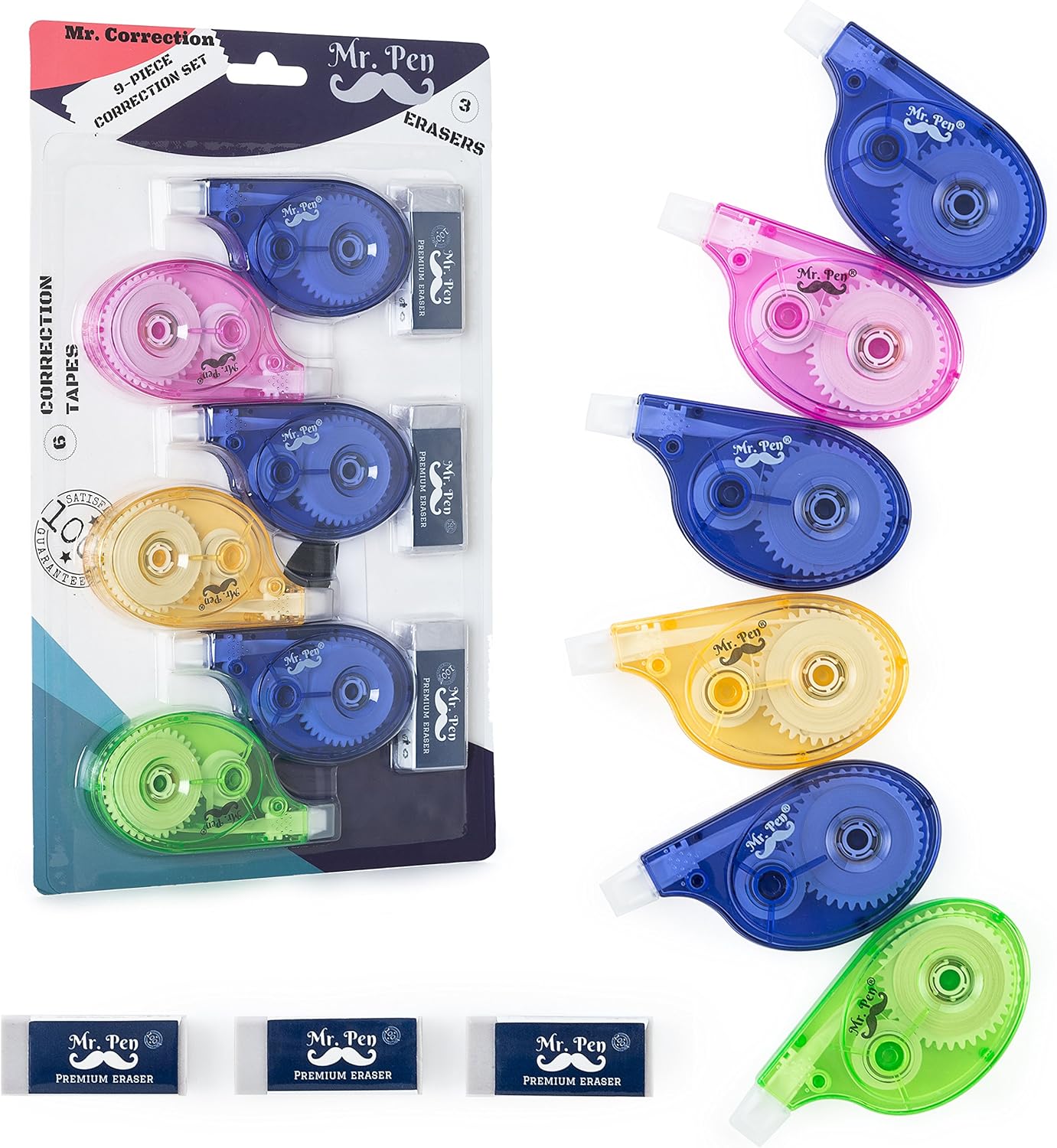 Mr. Pen 9 Pcs Correction Set, 6 Correction Tapes, 393
