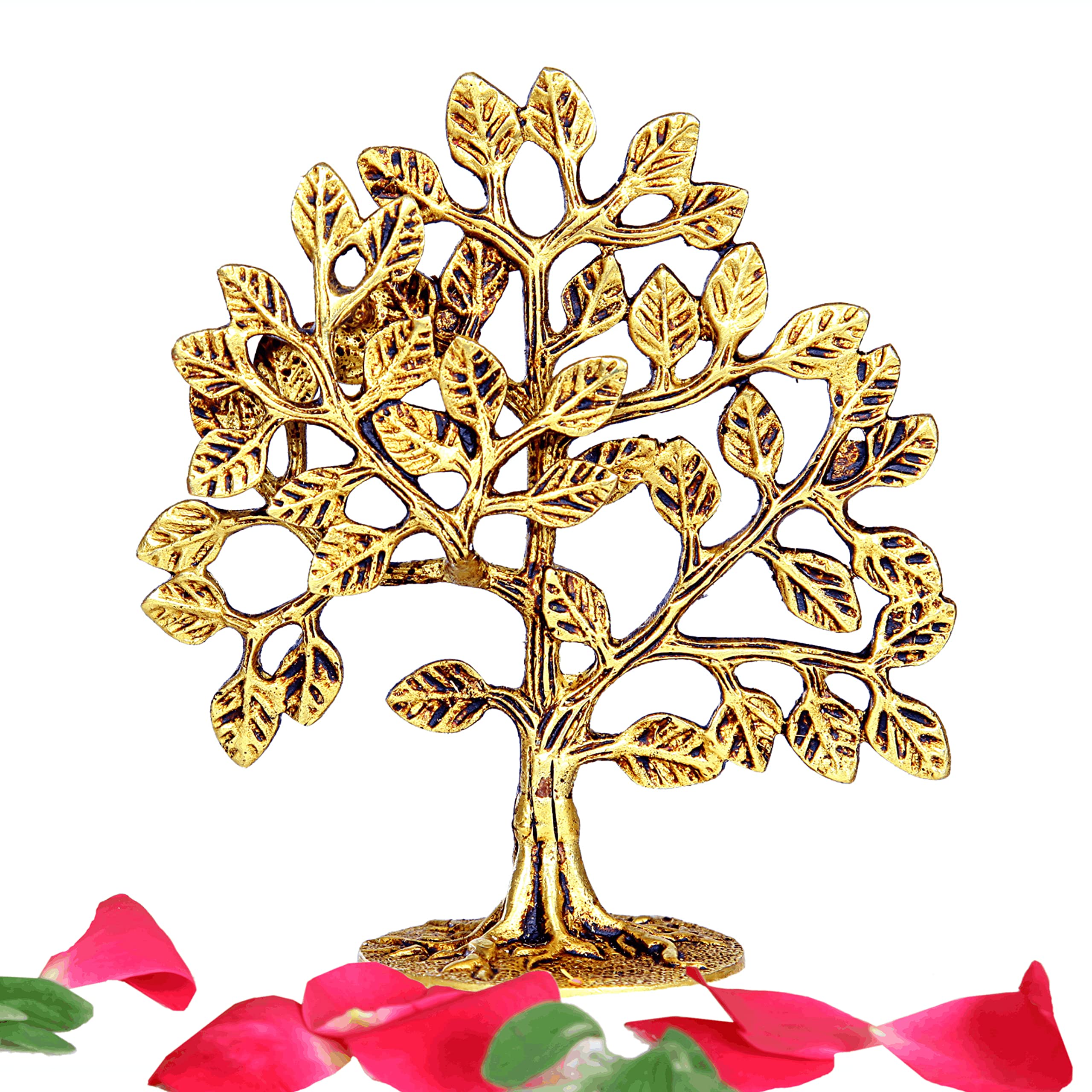 anciently Karpaga Viruksham Tree | Kalpavriksha Tree | Kalpa Vruksha Tree Brass, 15cm Height, Gold Colour - (1 Piece)