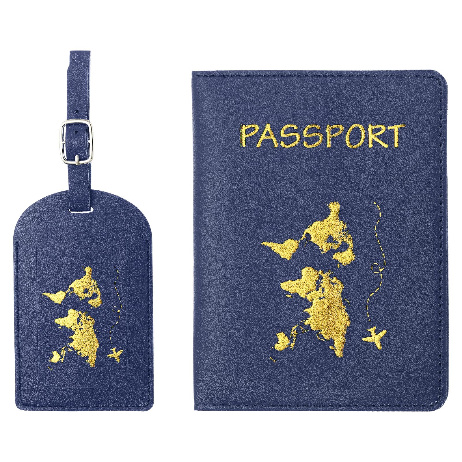 PATIKIL Portadocumenti In Pelle PU – Custodia Portapassaporto RFID Bloccante Con 4 Tasche Per Carte E 2 Per SIM, Blu Scuro