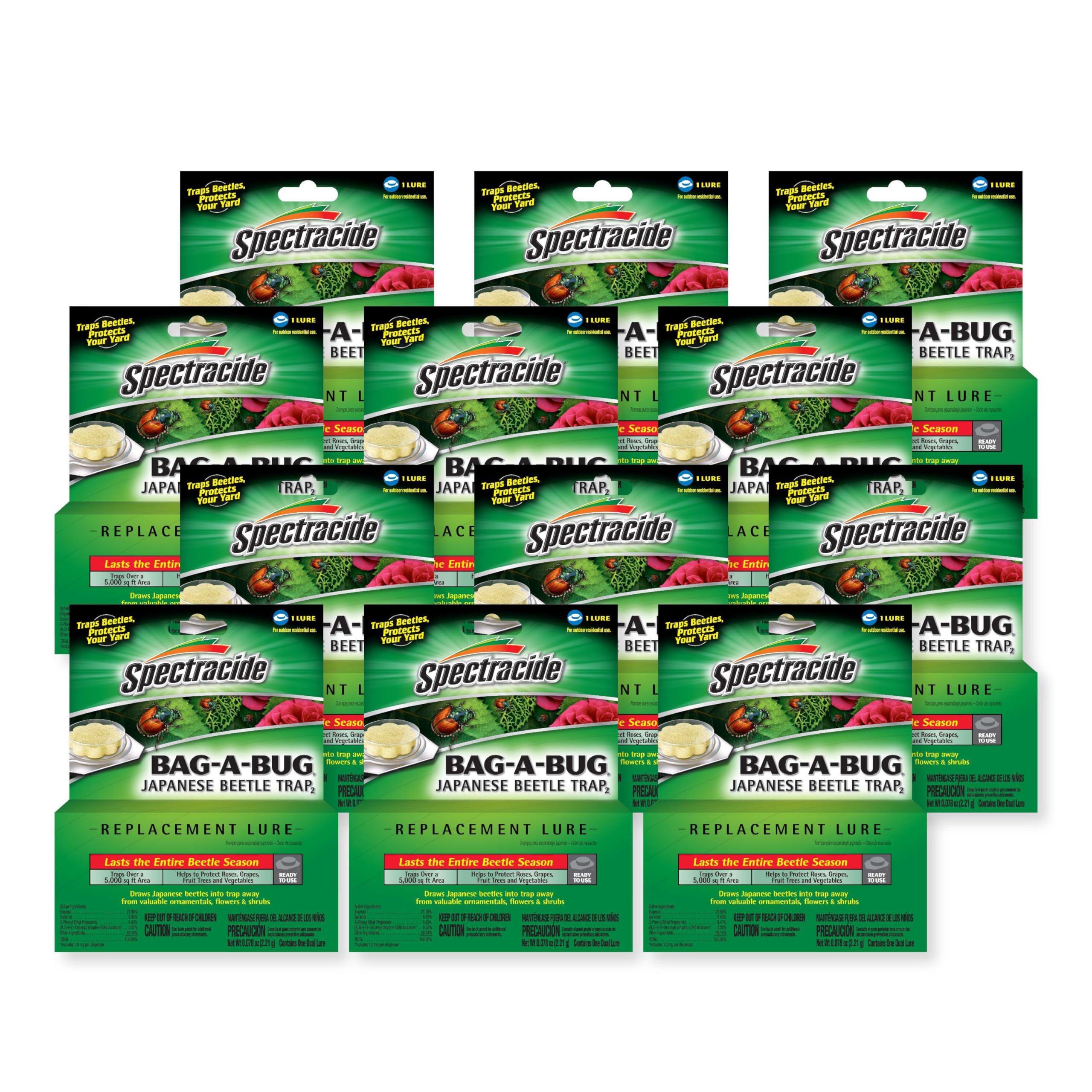 Spectracide Bag-A-Bug Japanese Beetle Trap, Replacement Lure, 1 Count, Pack of 12