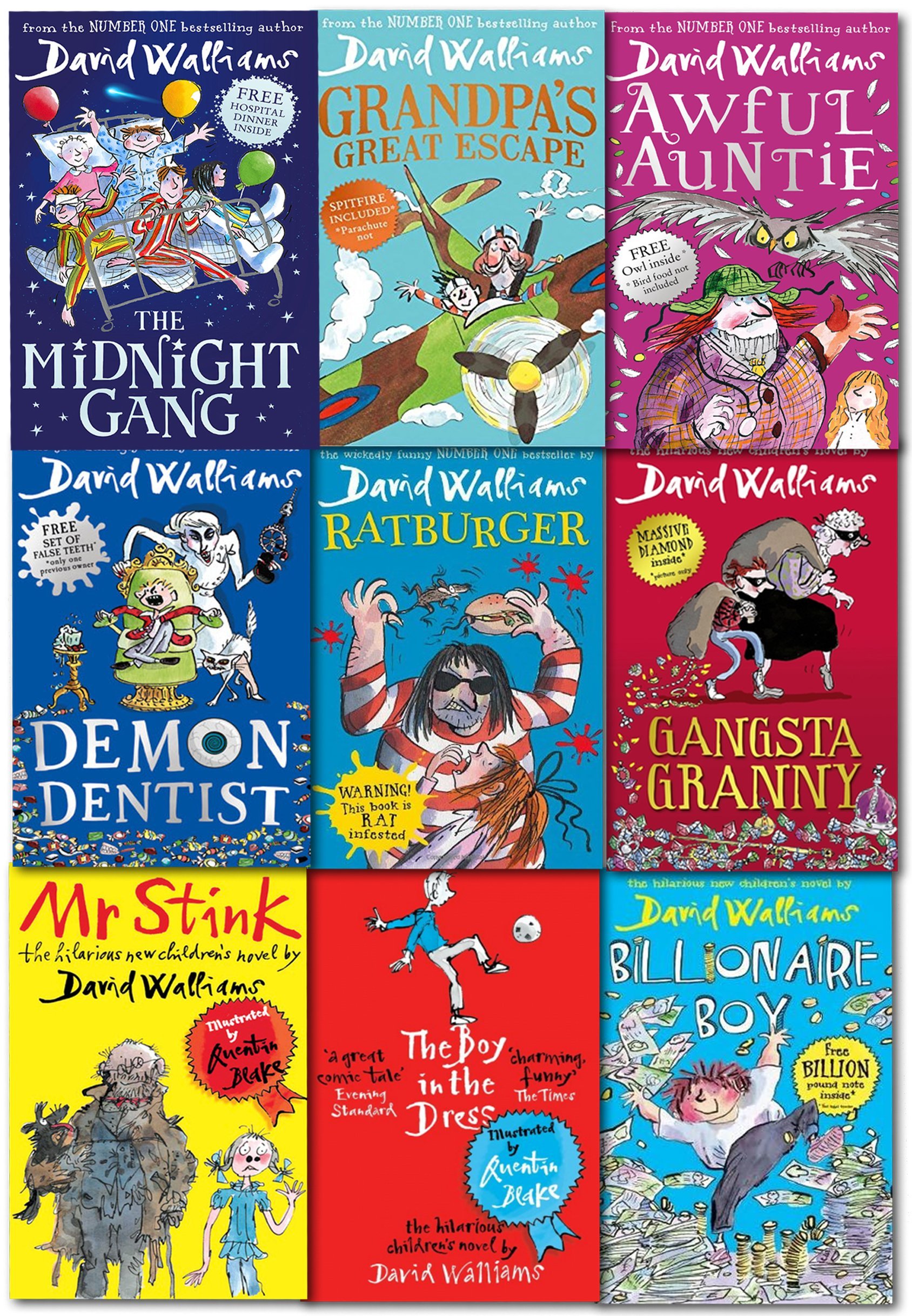 The World of David Walliams 9 Books Collection Set (The