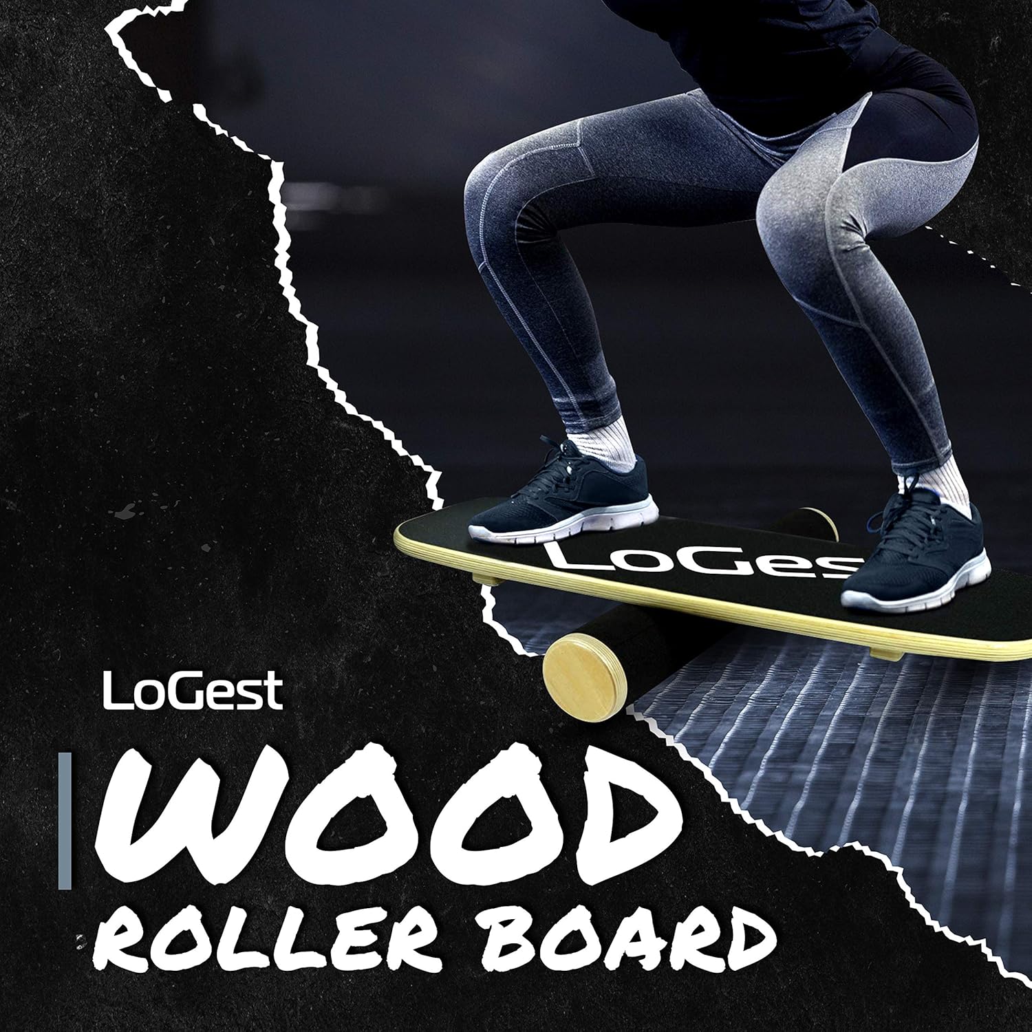 Logest Wood Balance Board Trainer - Balancing Roller Board for Hockey, Snowboard, Surf, Balance Trainer for Stability and Fitness Workout Board Core Trainer : Sports & Outdoors