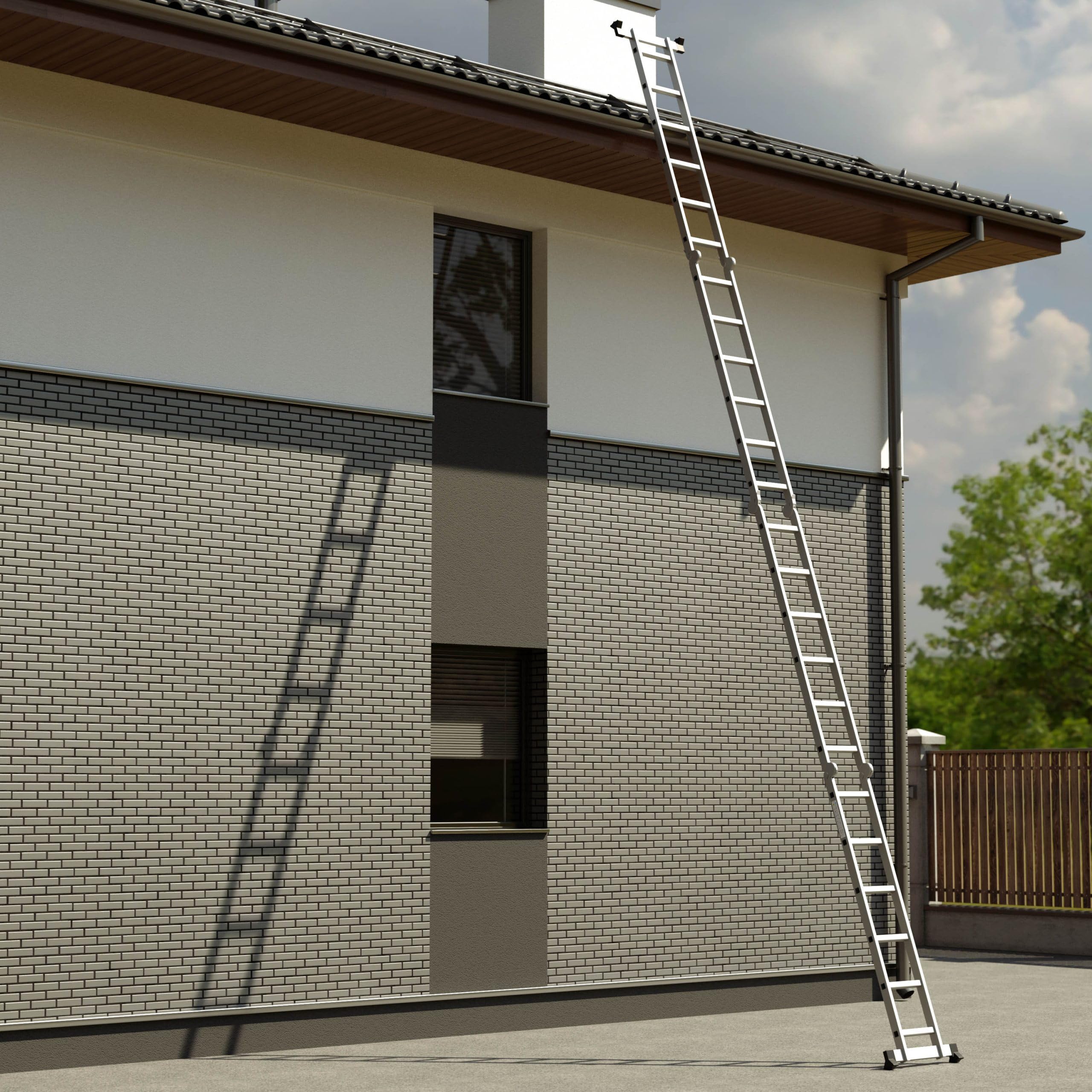 RMBO Échelle pliante 4 x 6, échelle multifonction, 6,90 m de long, 13 supports différents, échelle polyvalente, charge maximale 150 kg, certifiée EN 131.6