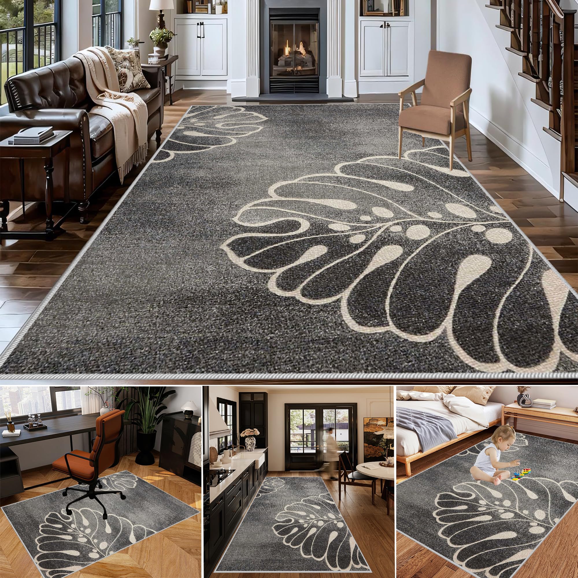Nowoczesny miękki dywan do salonu z krótkim włosiem można prać 70 x 120 cm