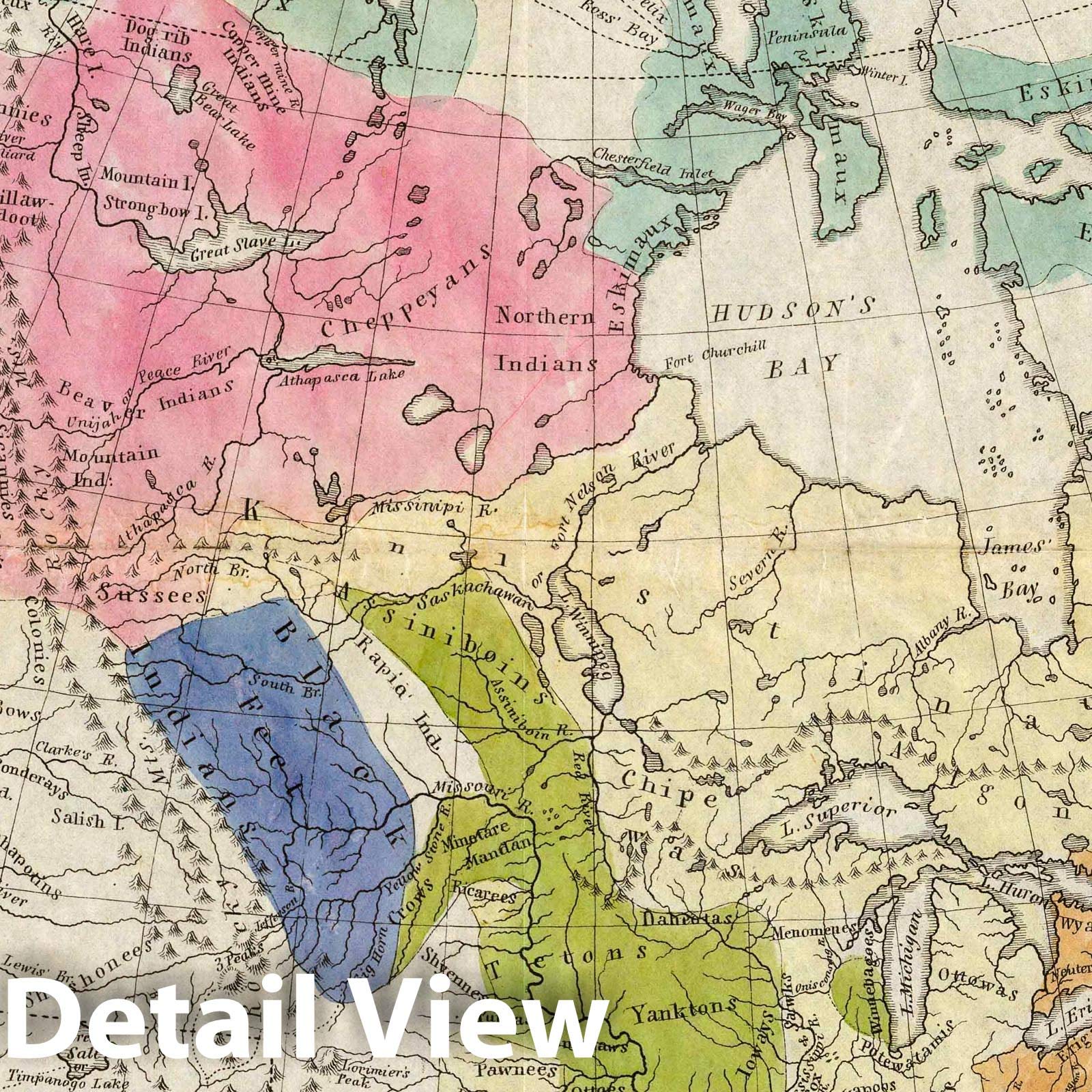 Amazon.com: Indian Tribes of North America Map 1836 - Historical