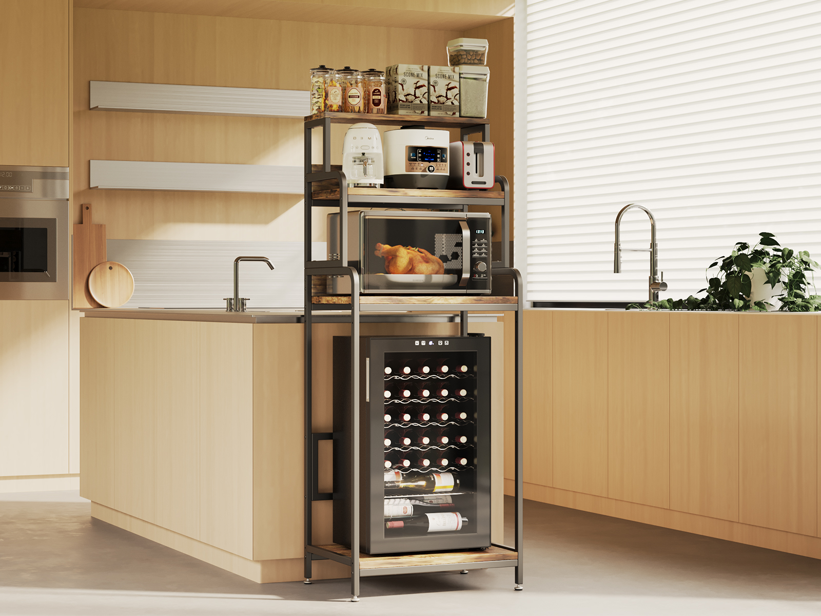 ONULIFE MY ON MINI FOLDNG SHELF　バスケット＆天板 Amazon.com: COCOLUCKY 4-Tier Mini Fridge Stand with Storage