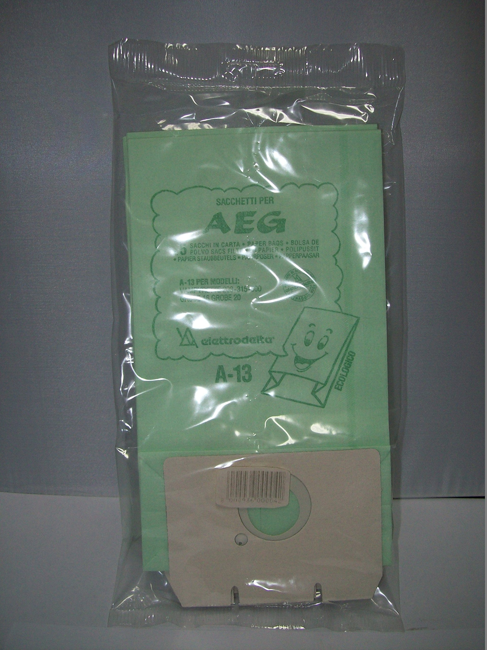 A13 - CONFEZIONE DA 5 SACCHI FILTRO Compatibili PER AEG VAMPYRETTE 208/315/500/GROBE 16-GROBE 20 - Foto 10