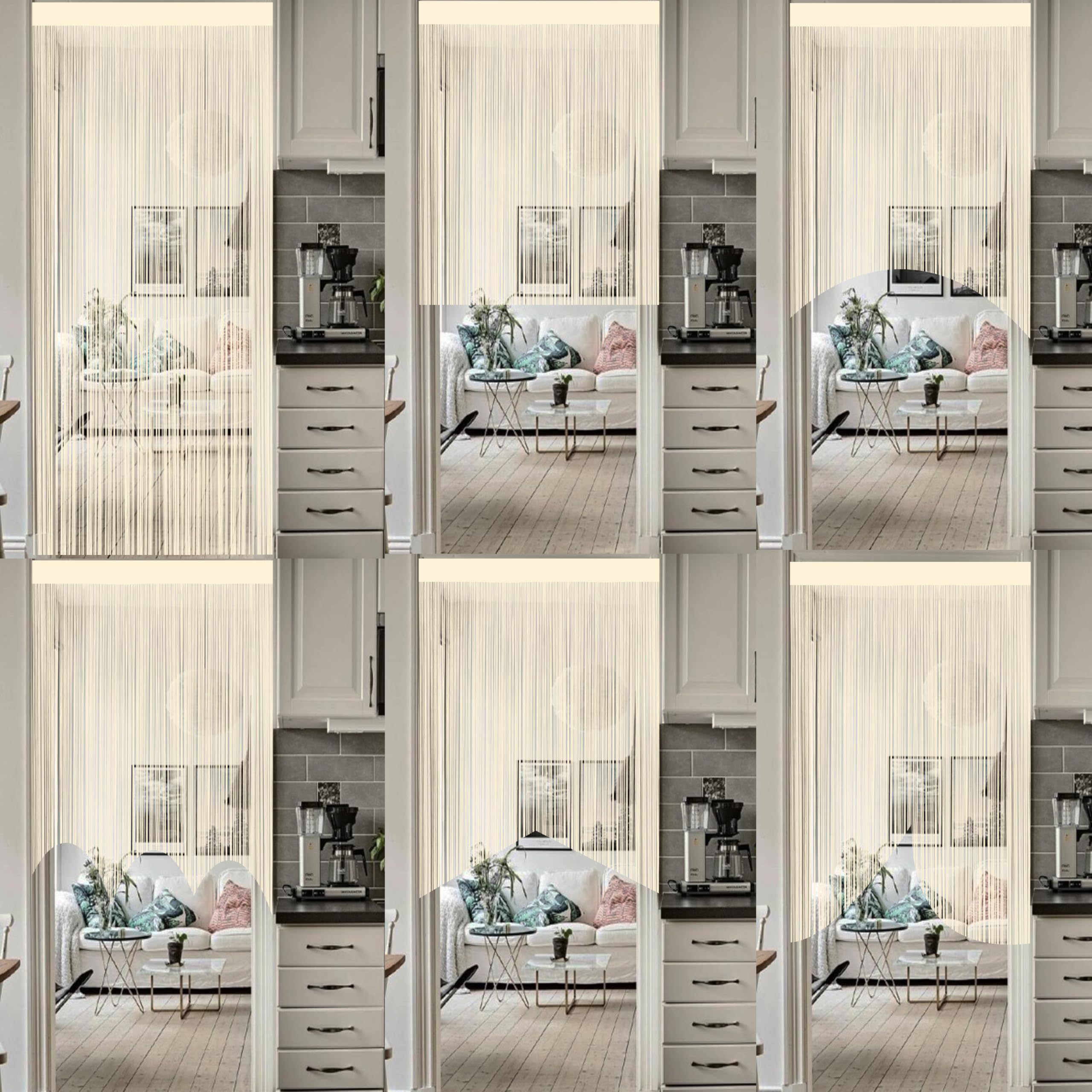 QiBoYuYe Fly Screen Curtains For Window String Flies Doors Decorations Room Dividers Doorways Panel Bedroom Living Closet Drapes (Champagne - Image 4