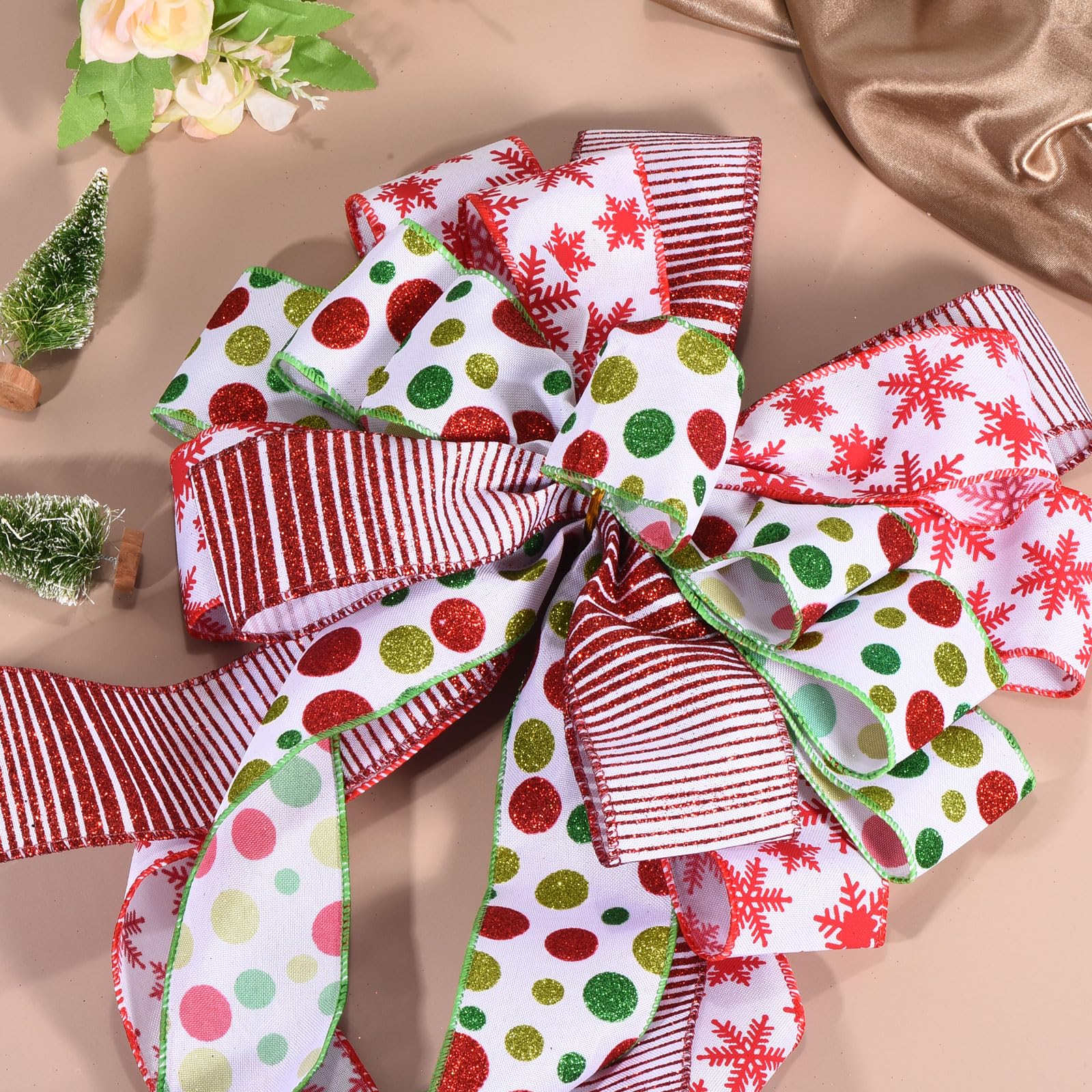 PATIKIL 2 Pezzi Fiocco Grande Per Albero 116cm x 33cm Decorazione