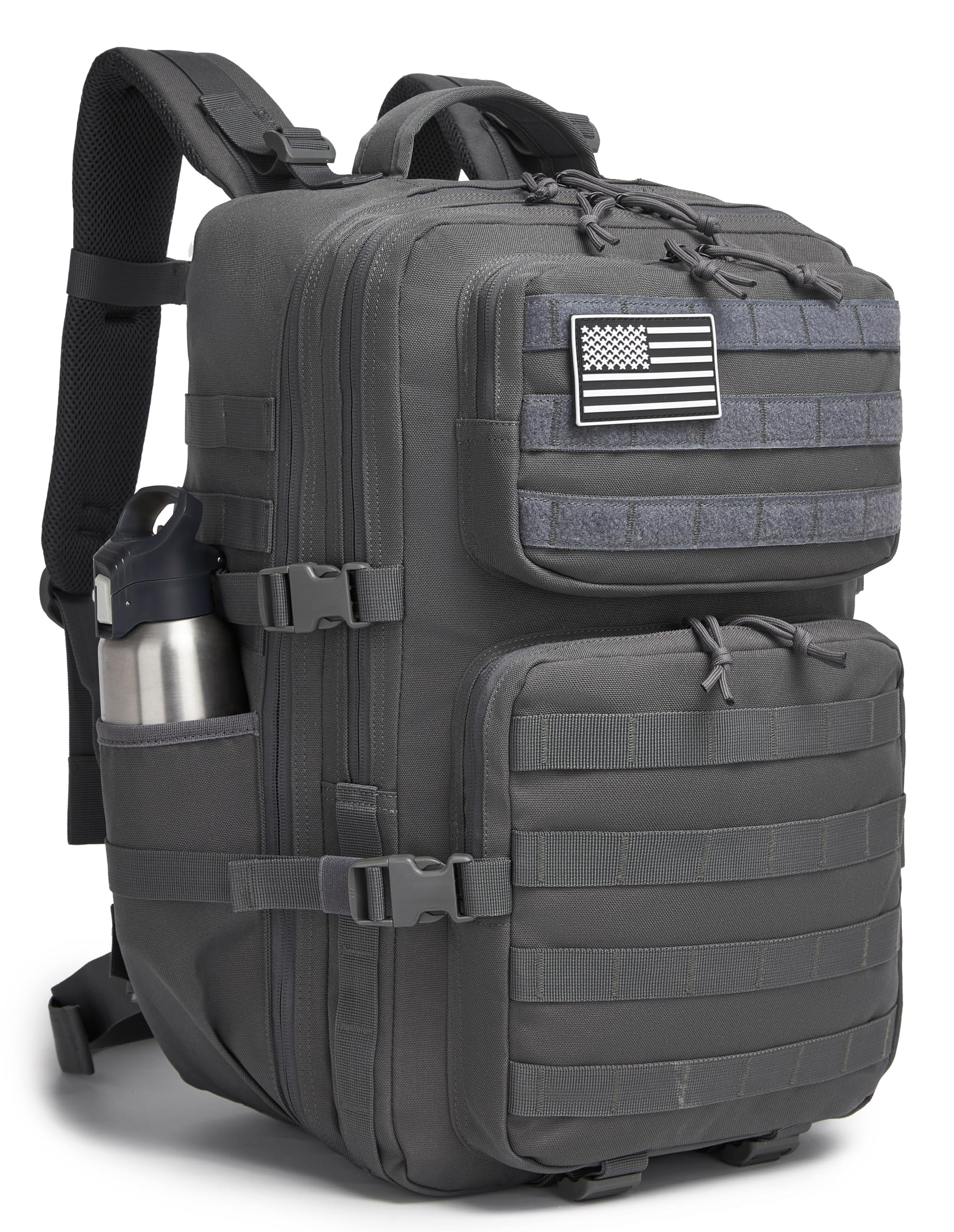 Wotony Military Tactical Backpack for Men, Waterproof Daypack, 3-Day Assault Pack, Molle Bag with Water Bottle Holder, gray, 50L โ image 1