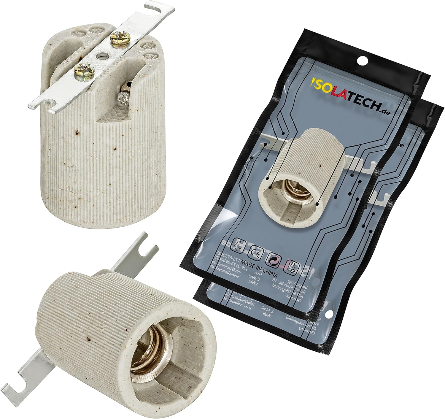 ISOLATECH GU10 Keramikfassung 10 Stück - Mit Aderendhülsen Für LED Lampen