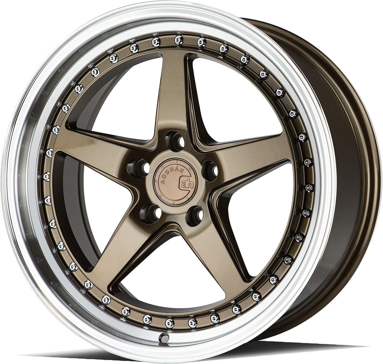 Aodhan DS-05 Custom Wheel - 18x8.5, 35 Offset, 5x114.3 Bolt Pattern, 73mm Hub - Bronze with Machined Lip Rim