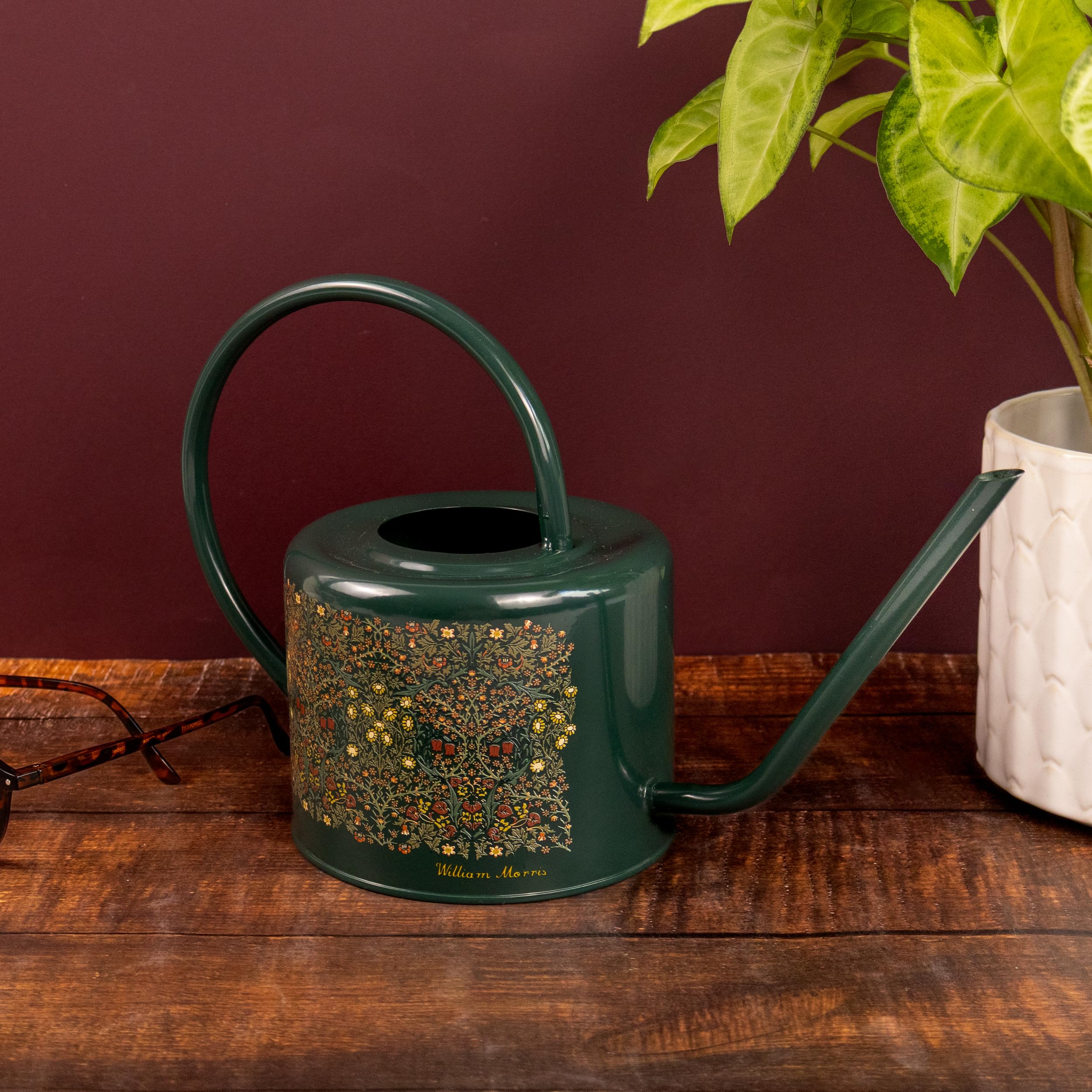 Robert Frederick William Morris Gießkanne – Schwarzdorn-Muster – 1,2 l verzinkter Stahl für drinnen und draußen – Vintage-Blumen-Design – Gartengeschenk für Pflanzenliebhaber