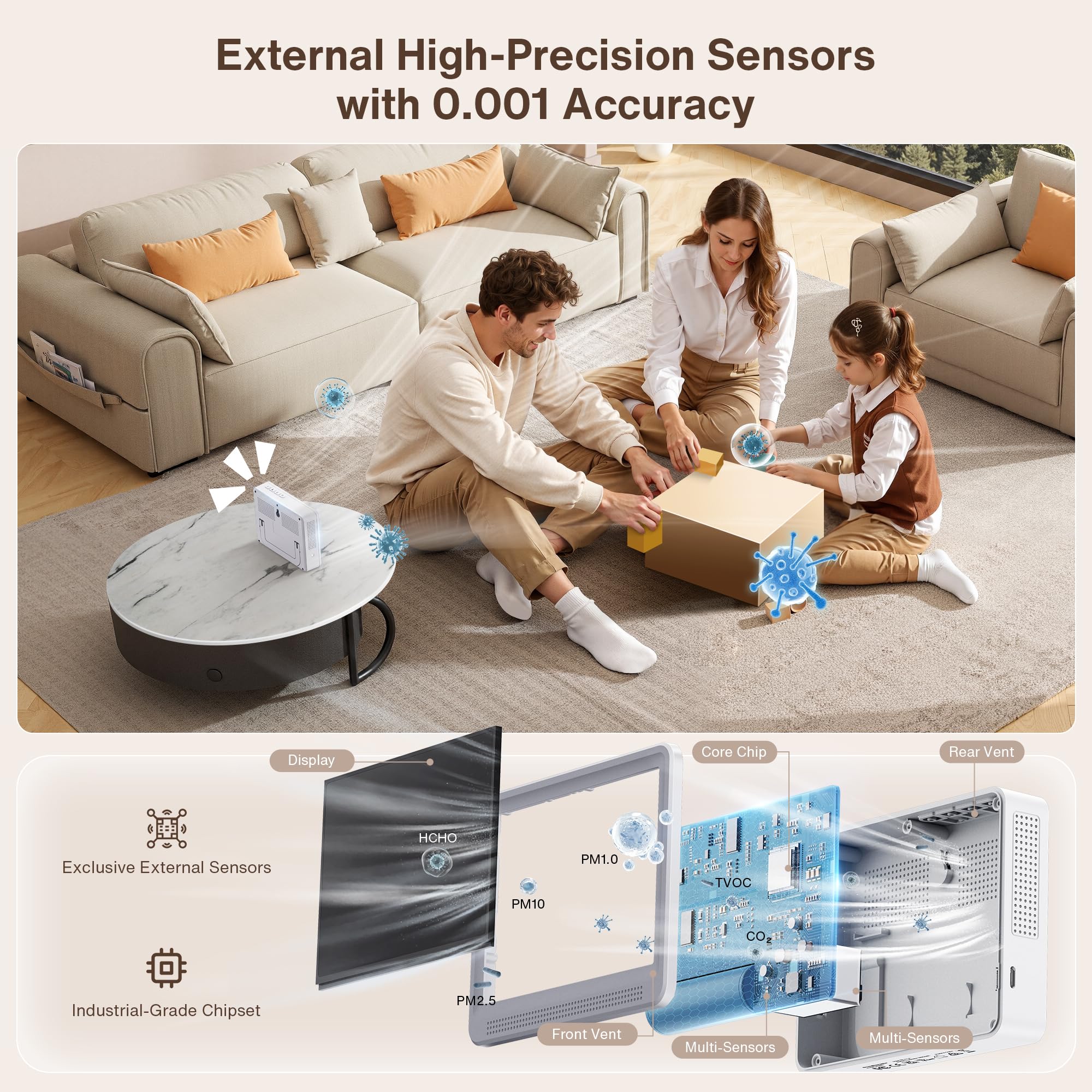 16 in 1 Air Quality Monitor Indoor High-Precision CO2 Monitor & HD Screen — Amazon image 6