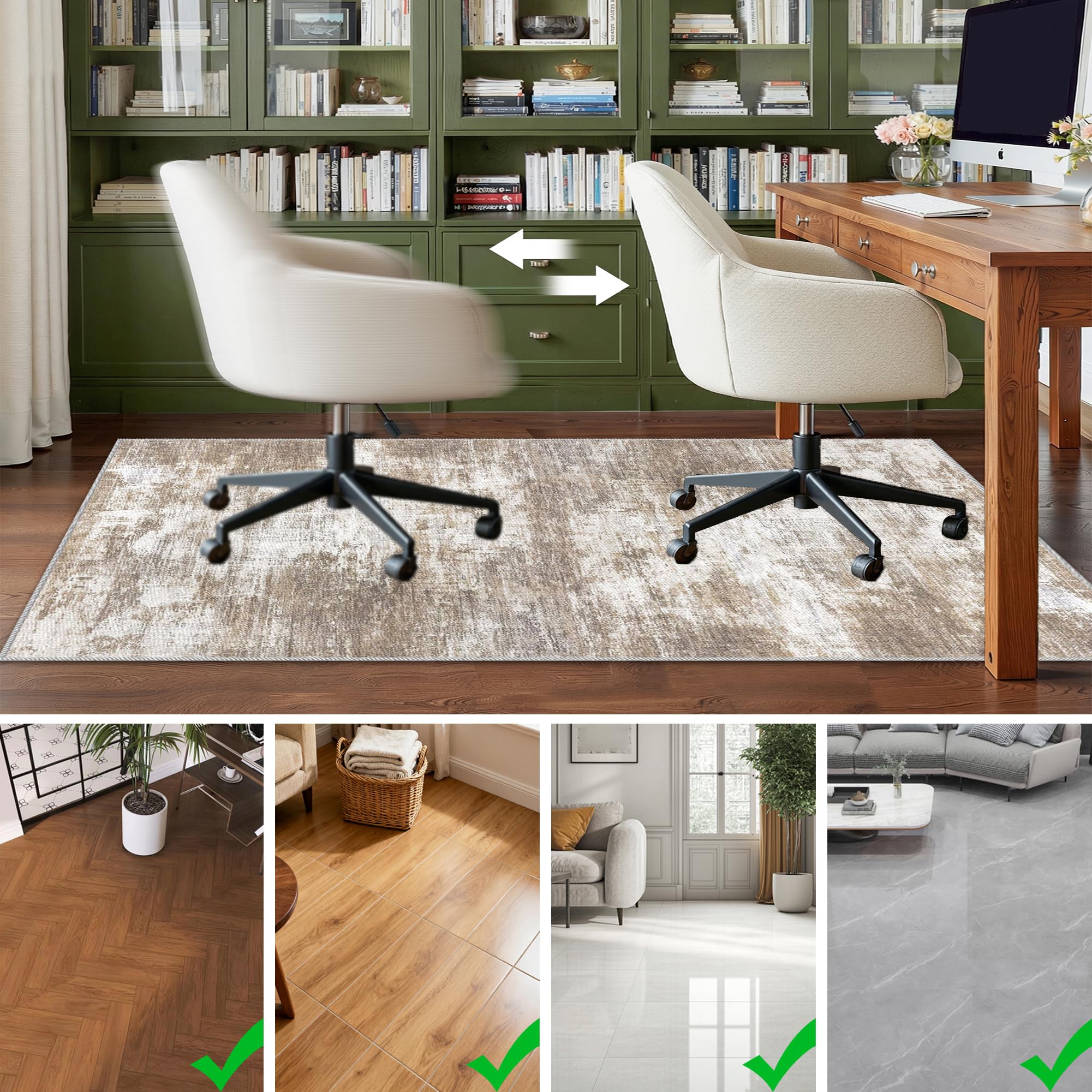 Tappeto Salotto Moderno Tappeto Camera da Letto Antiscivolo Tappeti Corridoio Lungo Lavabile in Lavatrice Grande Carpet Cameretta Scendiletto Ingresso Esterno Ufficio Gaming Decorativo 200 x 290 cm