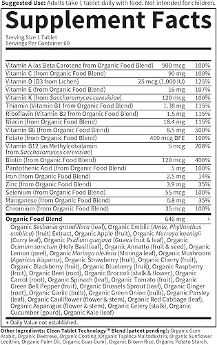 Miniatura 7 de Suplemento multivitamínico orgánico Garden of Life para mujer tabletas múltiples una vez al día hfs-koi-zk-a11705 60 1 1