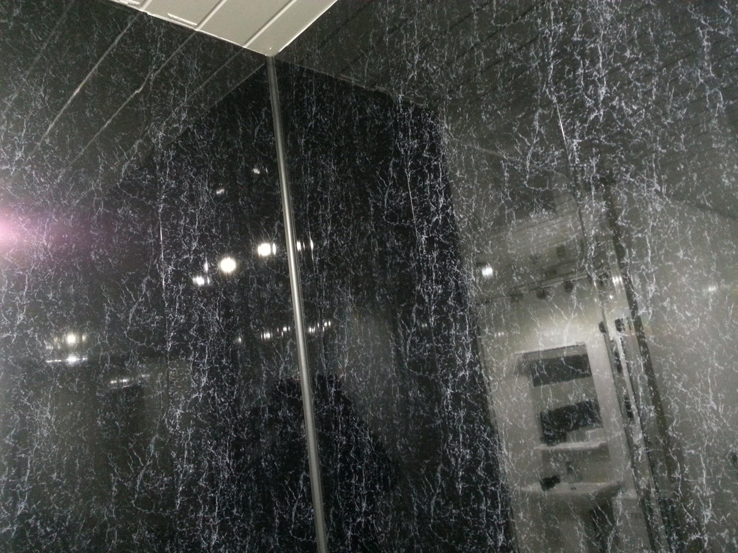 10 Black Marble PVC Bathroom Cladding Shower Wall Panels