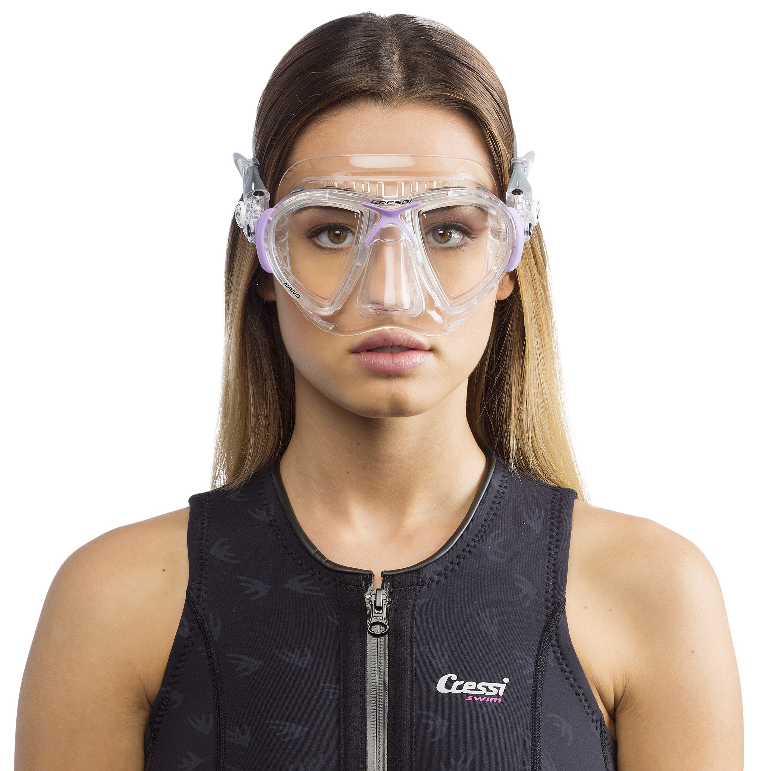 Cressi Nano Mask - Máscara de Buceo Profesional con Volumen Interno Mínimo, Ideal para Buceo y Pesca, Silicone Crystal, Talla Única, Adulto Unisex