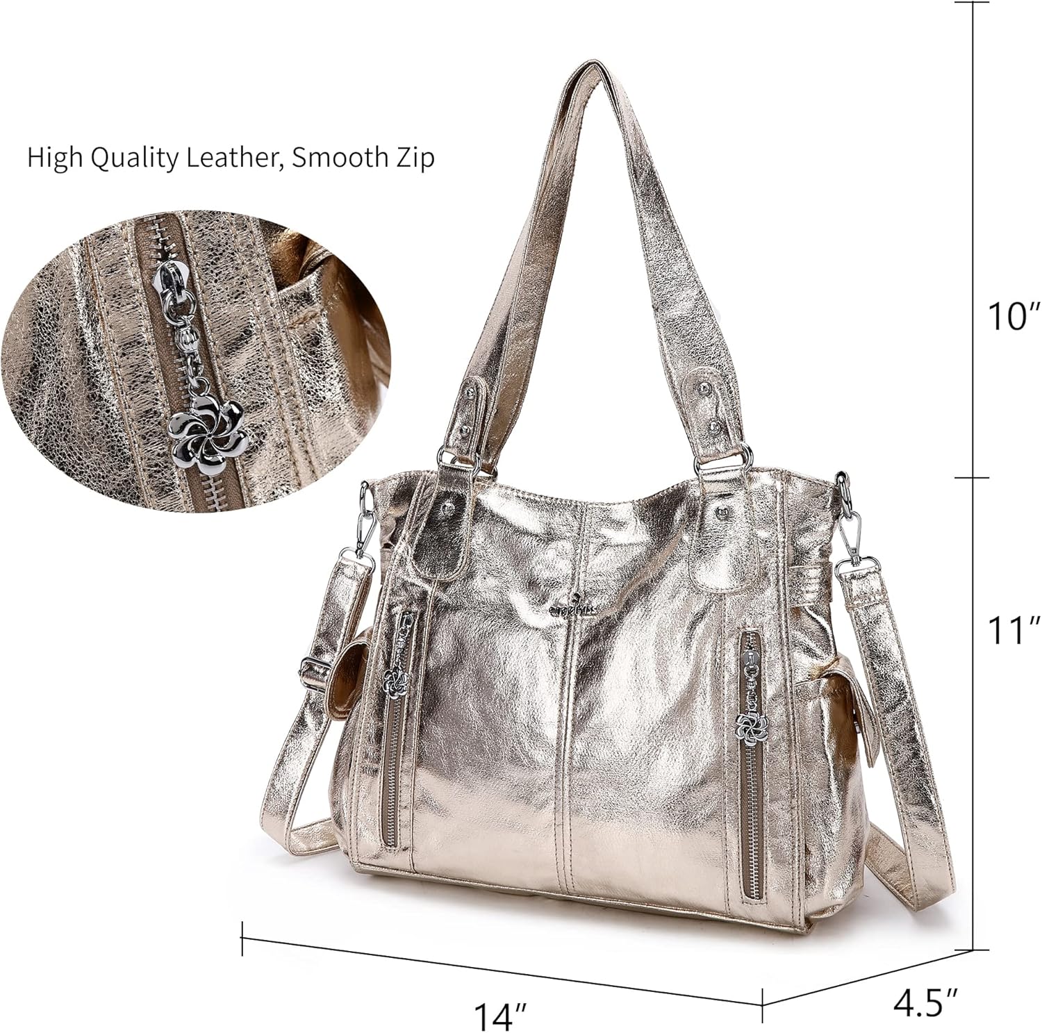 Angel Kiss Handbags for Womens Top-Handle Hobo Purse Roomy Casual Shoulder Bags PU Tote Satchel Purse for Women - Image 6