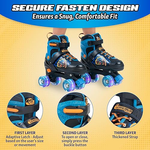Miniatura 3 de Chicago Skates Glitzy - Patines de ruedas para niños, patines ajustables para niñas y niños, ruedas iluminadas, patines cuádruples duraderos para