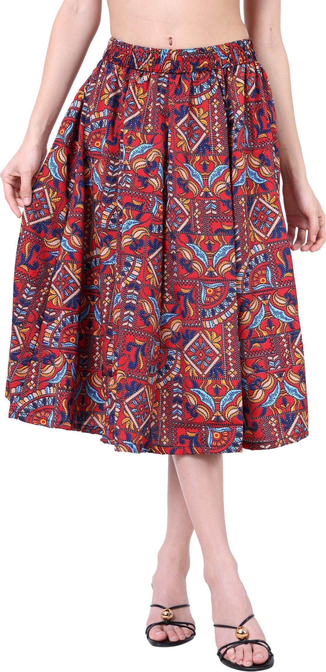 Beer and Kabeer Enterprises' Women’s Crepe Midi Length with Allover Paisley Printed Flared Elastic Waist Skirt_FKRTNewlyMJ-IB-PNL-025-A - Parent-picture-37