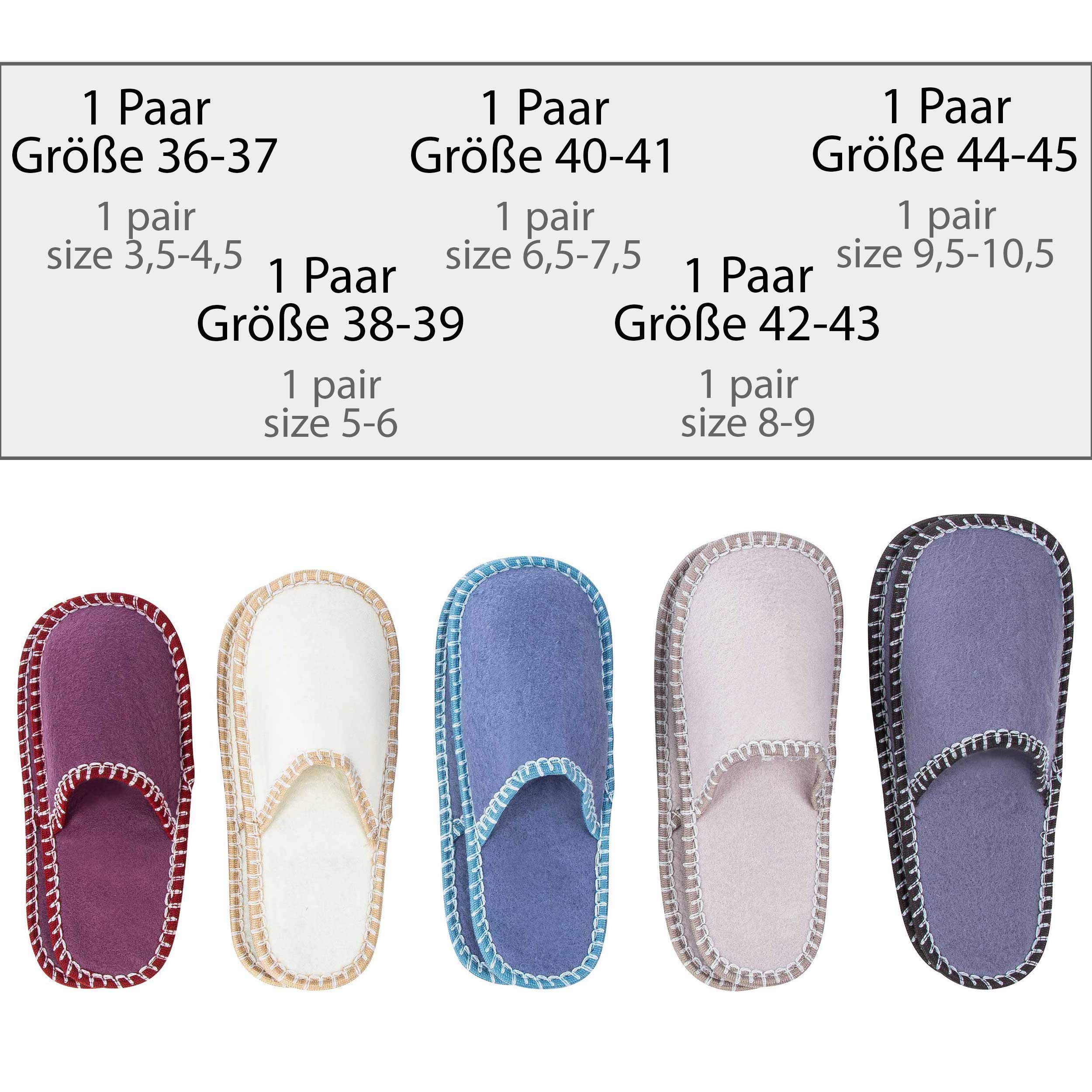 Lot de 2 ensembles de chaussons d'invité ONVAYA - Pantoufles - Feutre - 11 pièces - Gris