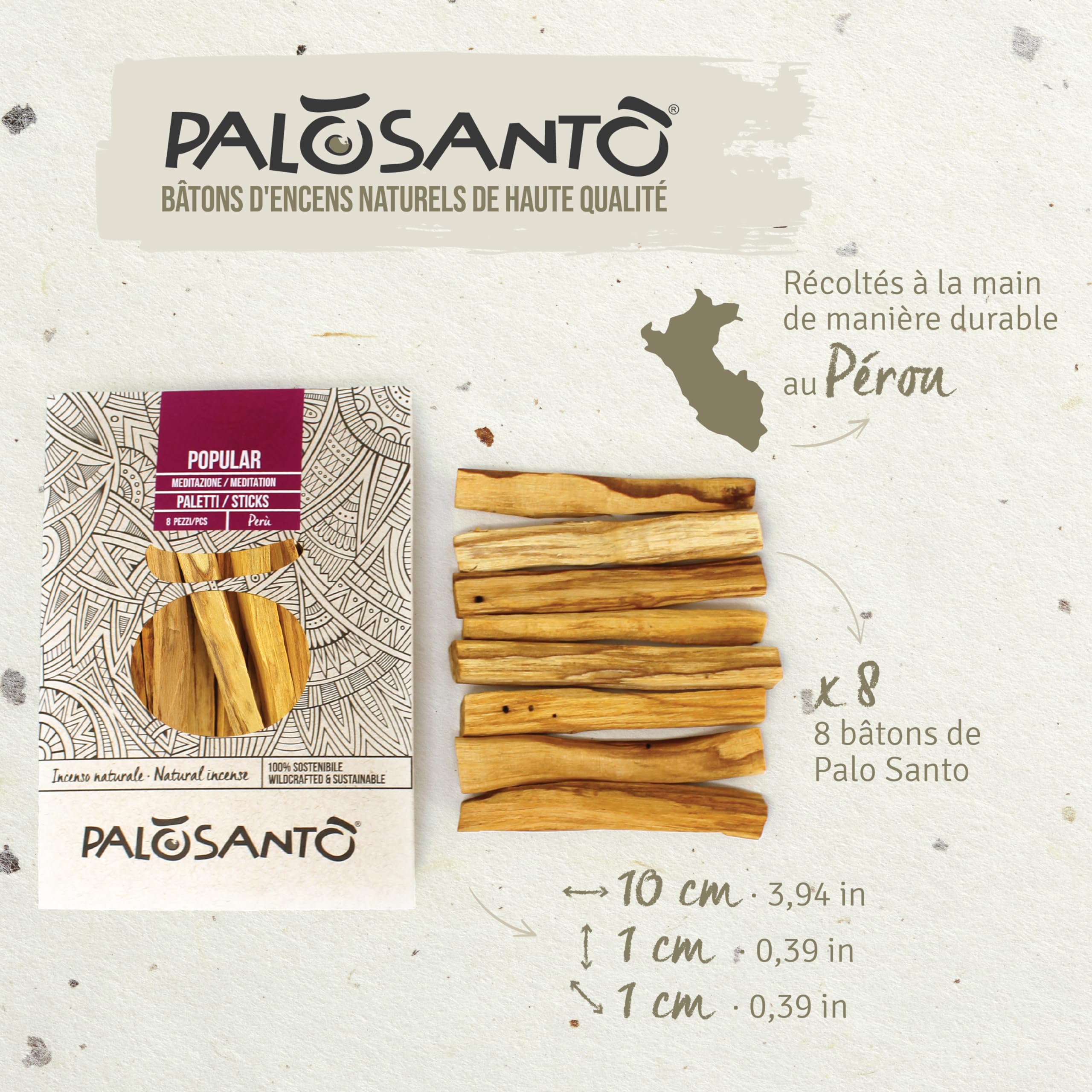 Bursera Graveolens Palo Santo Batons Ayabaca 8 Sztuk Encens Naturel Purification Maison Qualité Supérieure