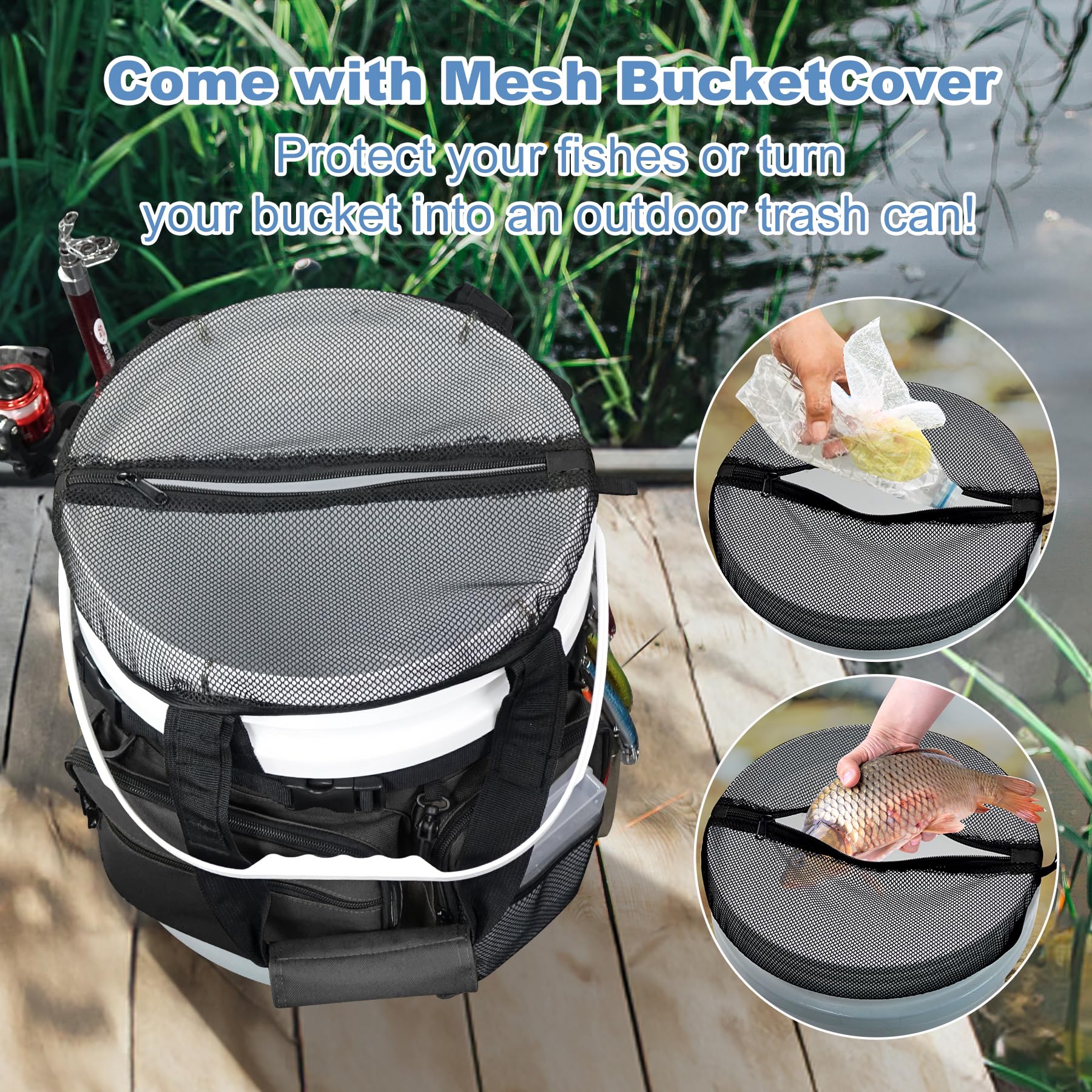 Amazon.com : WTVIDAS Fishing Bucket Organizer with Top Cover, Ice Fishing Tackle Bag with Rod & Plier Holder, Multi-Pockets for 5 Gallon Bucket Fish Gear & Accessories : Sports & Outdoors Amazon.com : WTVIDAS Fishing Bucket Organizer with Top Cover, Ice Fishing Tackle Bag with Rod & Plier Holder, Multi-Pockets for 5 Gallon Bucket Fish Gear & Accessories : Sports & Outdoors