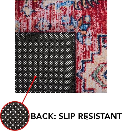 Vista 9 de SAFAVIEH Alfombra lavable Tucson Collection - 6 x 9 pies, resistente al óxido y beige, antideslizante, ideal para zonas de alto tráfico en sala