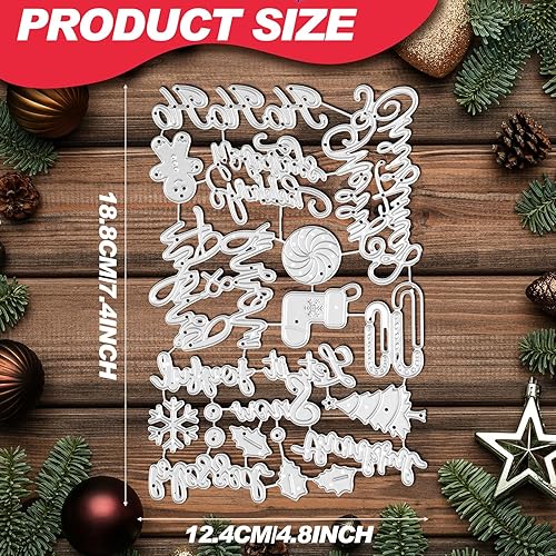 Miniatura 2 de 21 piezas de troqueles de Navidad, troqueles de corte, copos de nieve de Navidad, campanas de árbol, muñeco de nieve, pan de jengibre, para álbumes