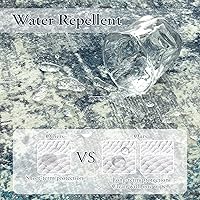 Vista 3 de Lahome - Alfombra abstracta de 3 x 5 pies, alfombra lavable azul gris para entrada sin deslizamiento, alfombra moderna de pelo bajo y suave