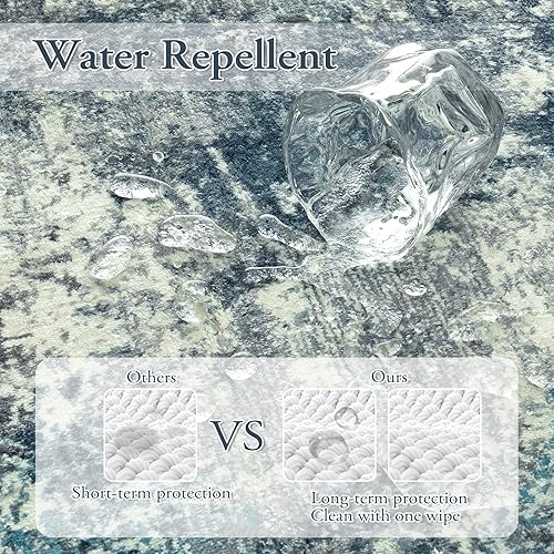 Miniatura 3 de Lahome Alfombra moderna abstracta de 8 x 10, lavable, resistente a las manchas, suave, ultrafina, de acento contemporáneo, para interiores, para