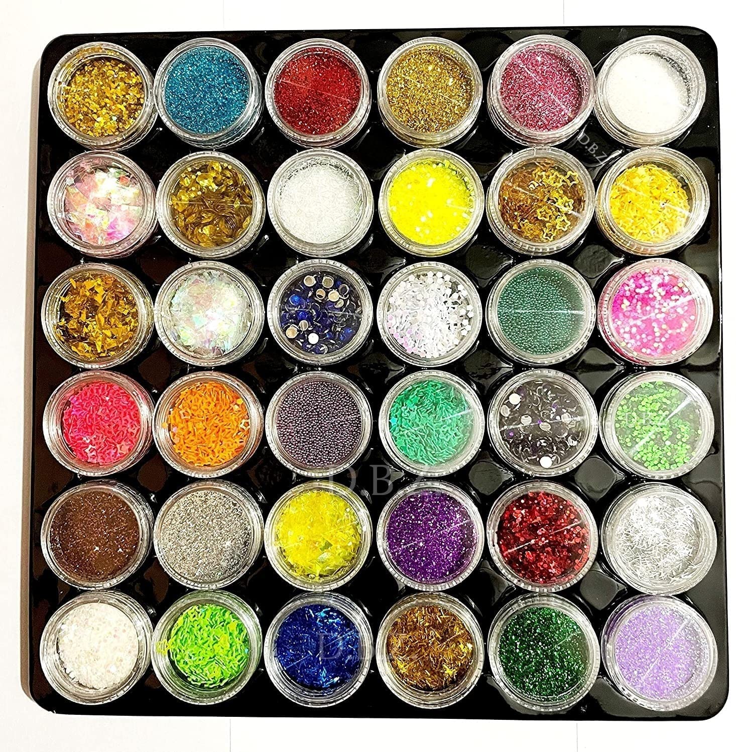 Mclear 3D Nail Art Charms Glitter 36 Pcs Nail Art Laser Glitter Sparkling Powder Dust Multicolor Glitter Nail Art Decoration-image-8