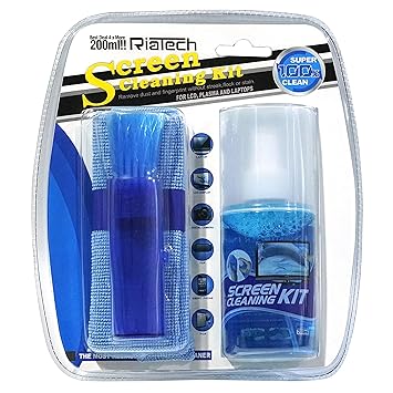 RiaTech 3 in 1 Screen Cleaning Kit with Microfiber Cloth & Brush for Electronic Screen -200ml