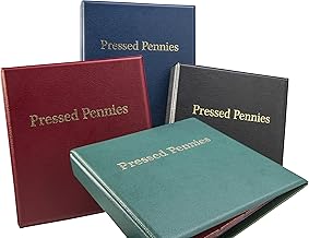 MC.Sammler Album de pièces de Monnaie pour 200 pièces de Monnaie Pressed Pennies | Album de Collection pour pièces allongées, quetschies, presslings, pièces de Monnaie Souvenirs | Bleu