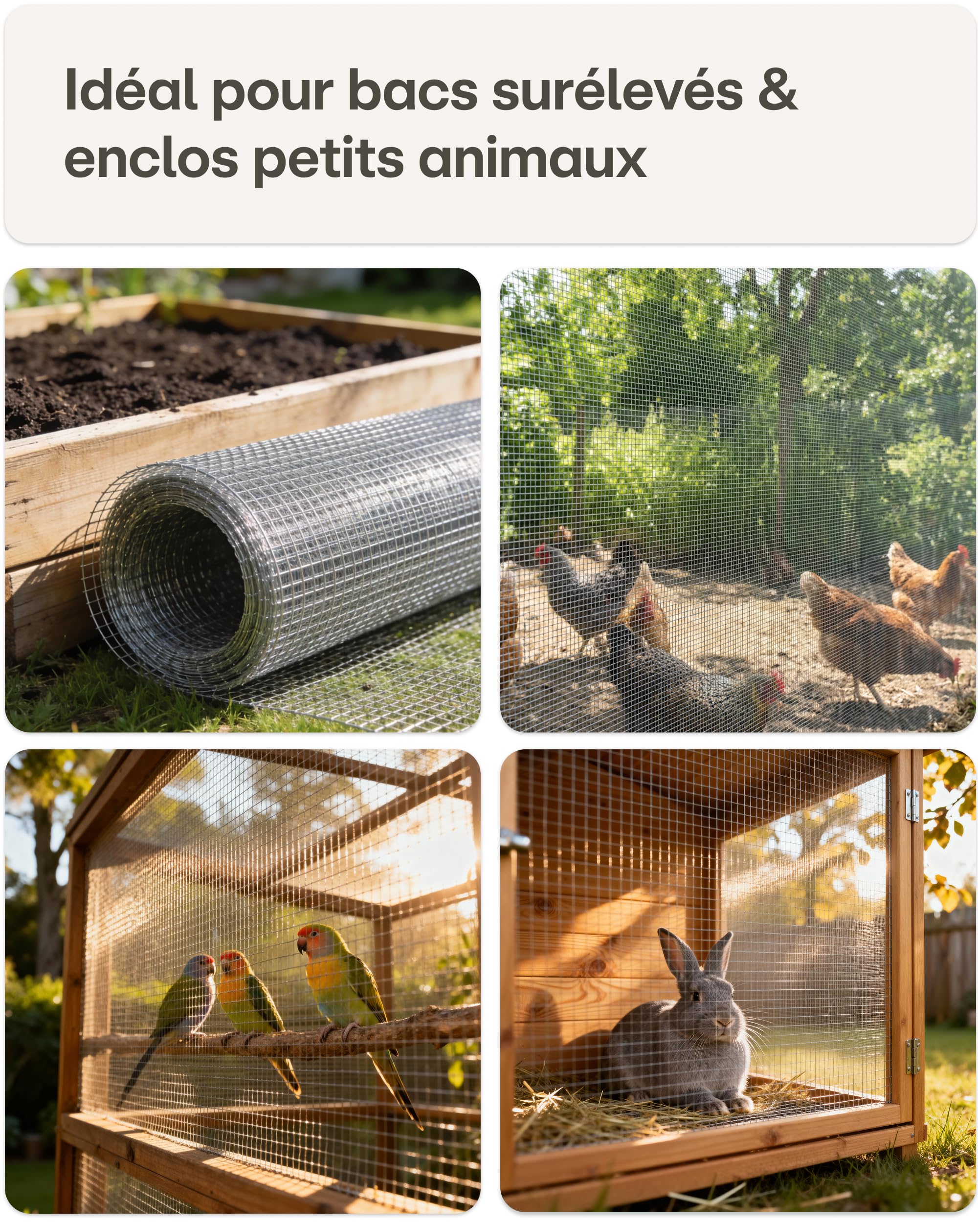 Praknu Grillage à Poules Fine – 1 x 5 m Rouleau Inoxydable avec Gants – Grillage Anti-Rongeurs Jardin & Poulailler 100 cm– Filet Métallique pour Clôture, Enclos, Volière – 6 mm | Antirouille et durable, fil de volière, fil de lapin et fil de lapin pour pa