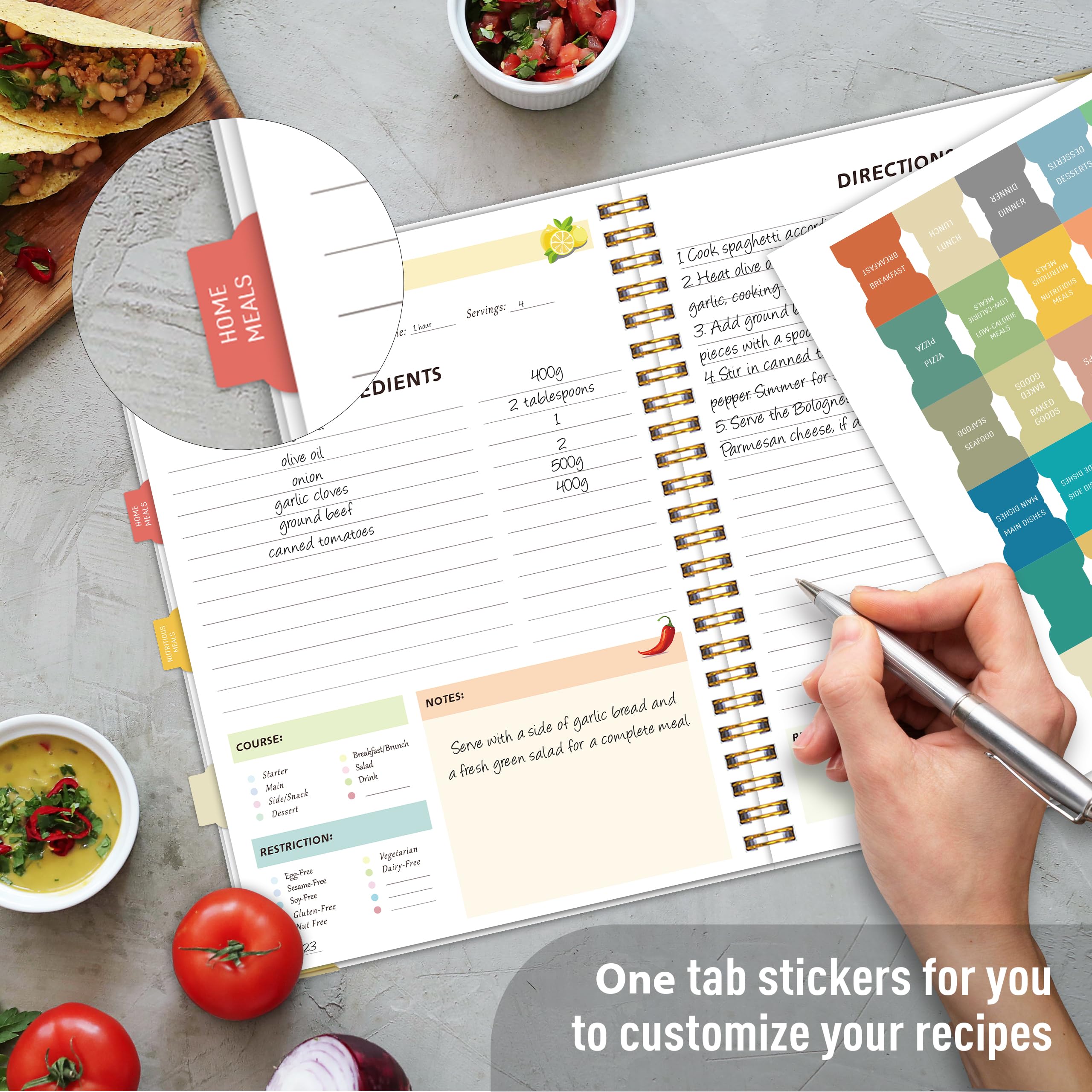 Libro de recetas en blanco para escribir en tus propias recetas, libros de cocina, 7.5 x 10 pulgadas