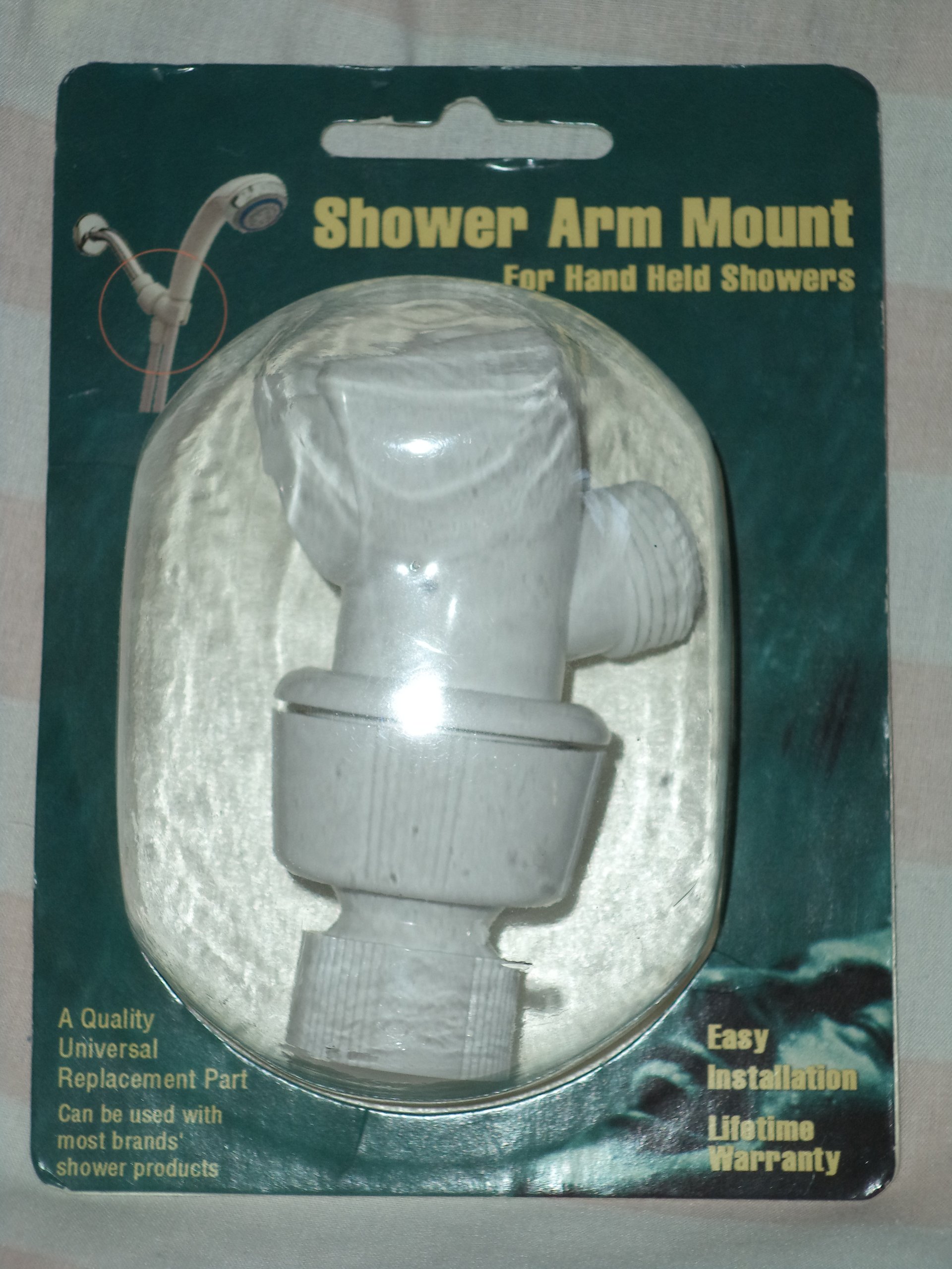 Shower Arm Mount for Hand Held Showers White