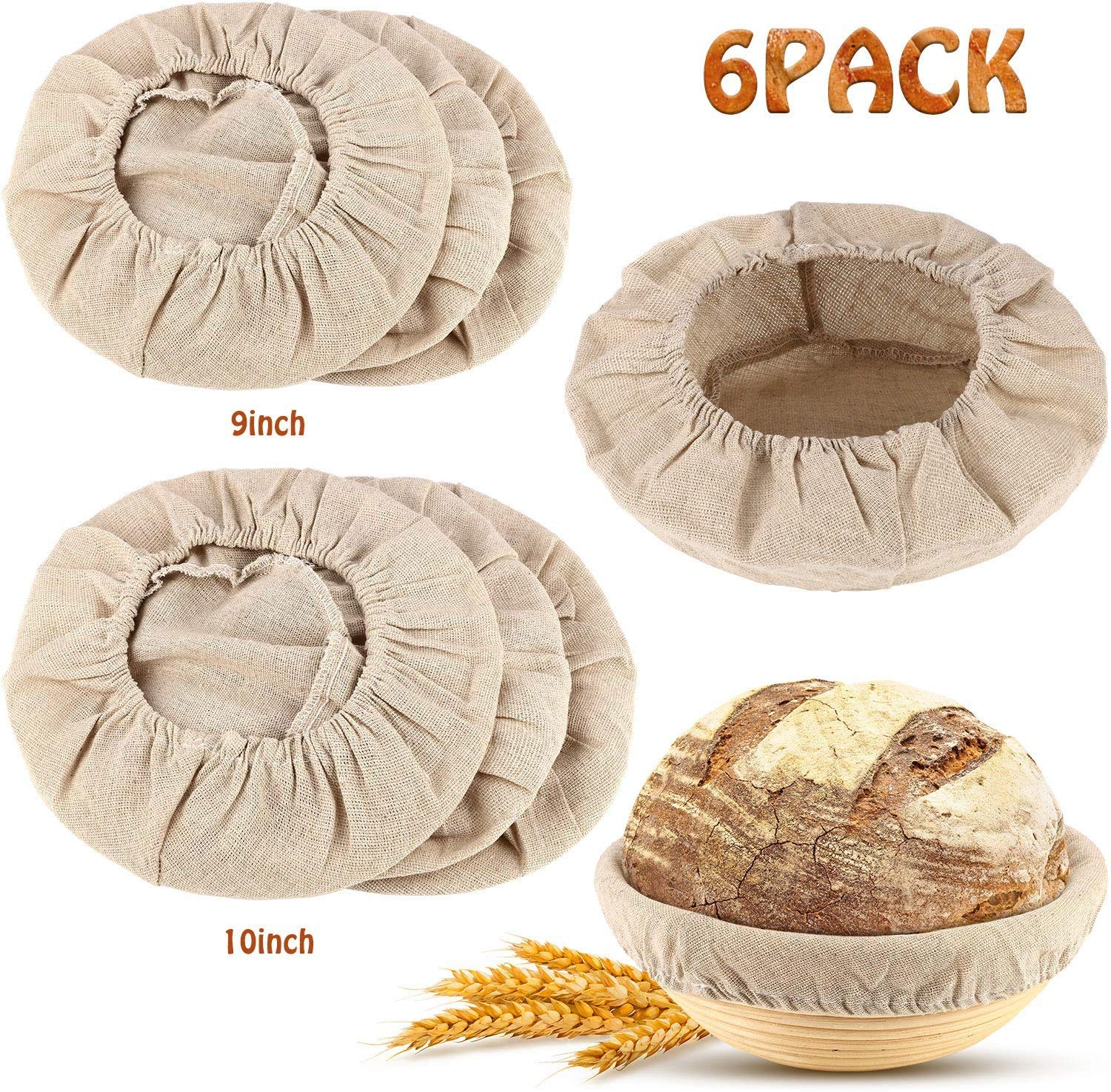 Oruola 4-Piece Bread Proofing Basket Liners - Natural Cotton Linen Covers For Round & Oval Bannetons (10 Inch) - View #10