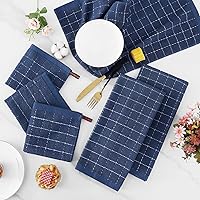 Vista 6 de Homaxy Juego de toallas de cocina y paños de cocina, 12 x 12 y 13 x 28 pulgadas, juego de 8 toallas de cocina de rizo de algodón a granel, diseño a