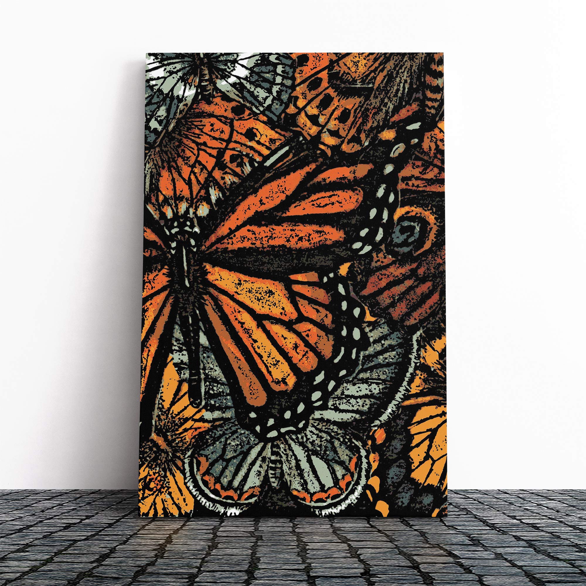 Wall Butterfly Art Canvas Print | Gallery Wrapped 30mm Frame Wall Art | 30x20 inches | Ready to Hang | Contemporary Animals Picture | Living Room Bedroom Lounge Office