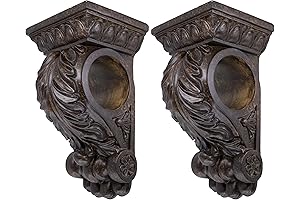 Meriville Chatecu Drapery Sconce and Corbel Bracket Wood Curtain Rod Holder