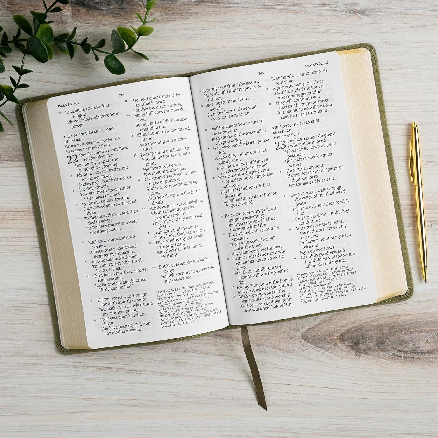 NASB Large Print Personal Size Reference Bible, Sage SuedeSoft LeatherTouch, Red Letter, Presentation Page, Sewn Binding, Cross-References, Full-Color Maps, Easy-to-Read Bible Karmina Type